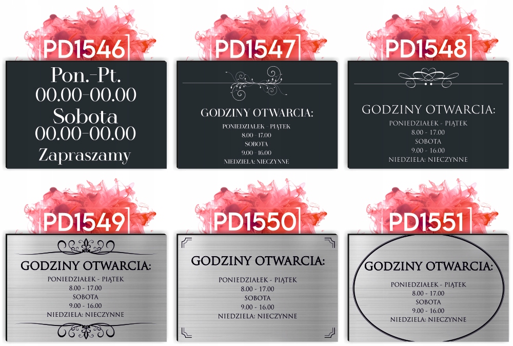 nadruk uv Elegancka TABLICZKA 40x30 cm godziny otwarcia firmy sklepu