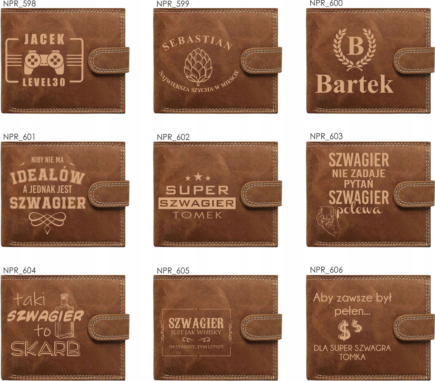 Elegancki portfel policjant WŁASNY TEKST + grawer