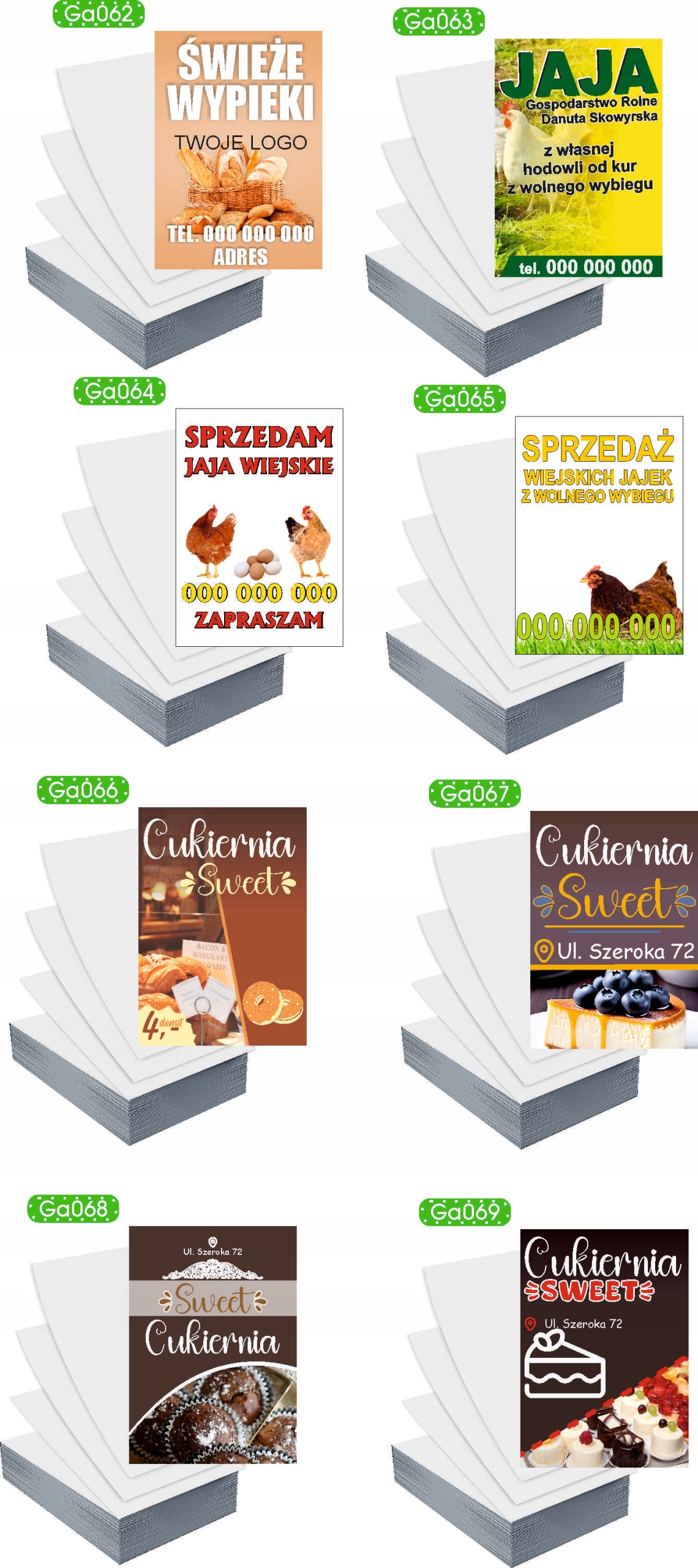 Ulotki A5 5000szt reklamowe firmowe różne wzory JAJA WIEJSKIE SPRZEDAŻ