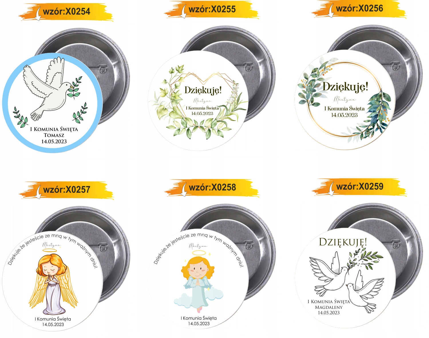 Przypinki buttony I KOMUNIA ŚWIĘTA MONIKI