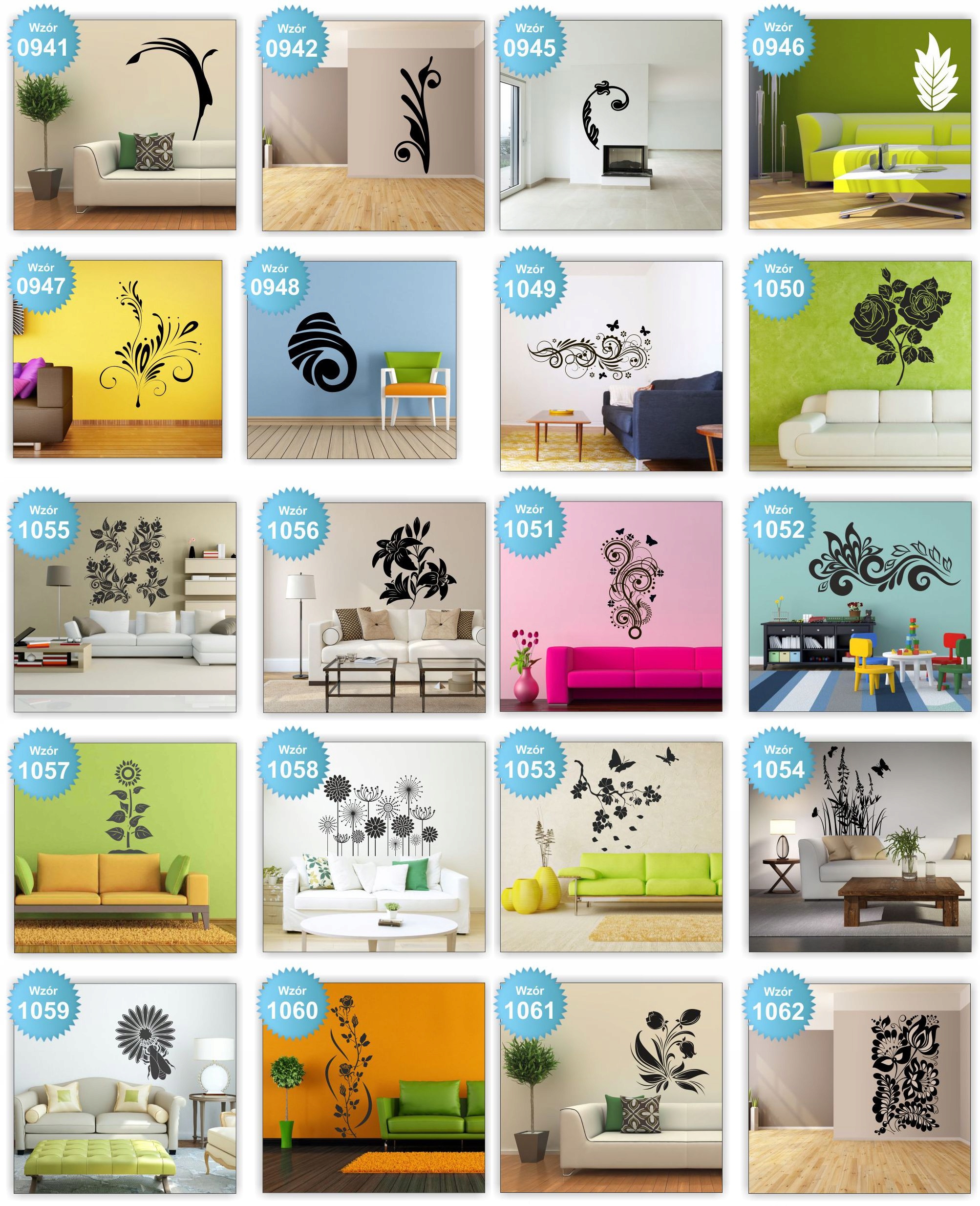 NAKLEJKI ścienne NAKLEJKA kwiaty floral ŚCIANĘ 120