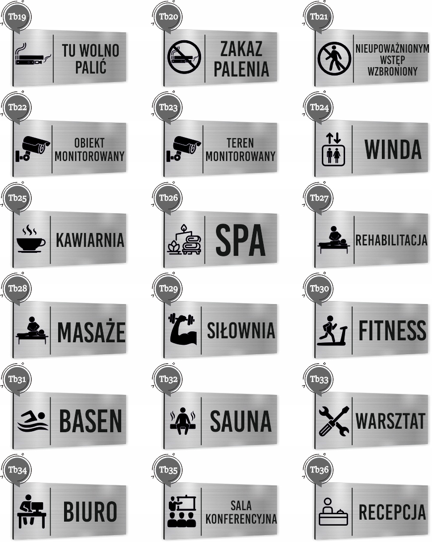 Tabliczka Tablica informacyjna oznaczenie SPA Piktogram Aluminium