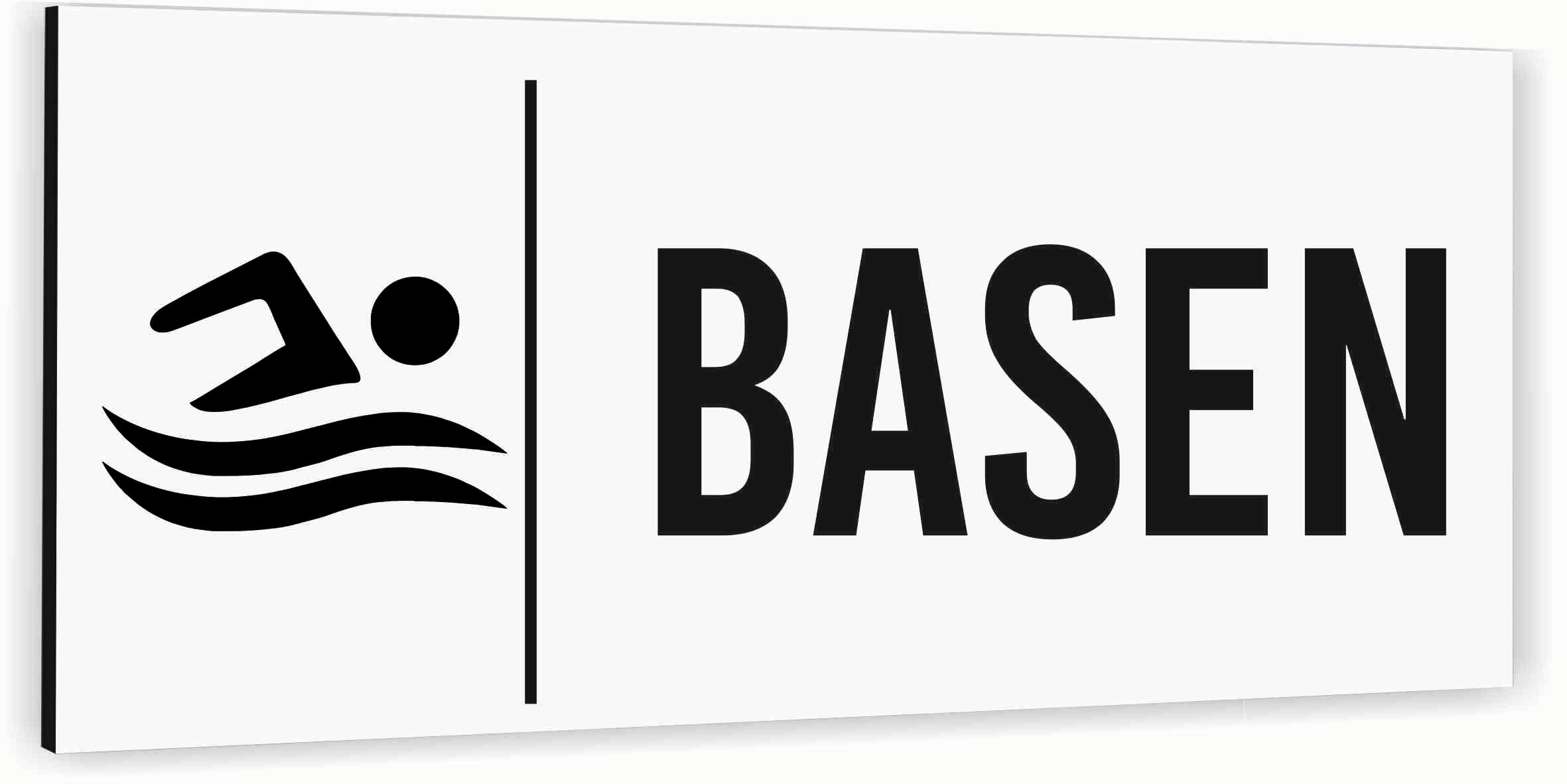 Tabliczka informacyjna BASEN Aluminium BIAŁA Dibond NIERDZEWNA Piktogram