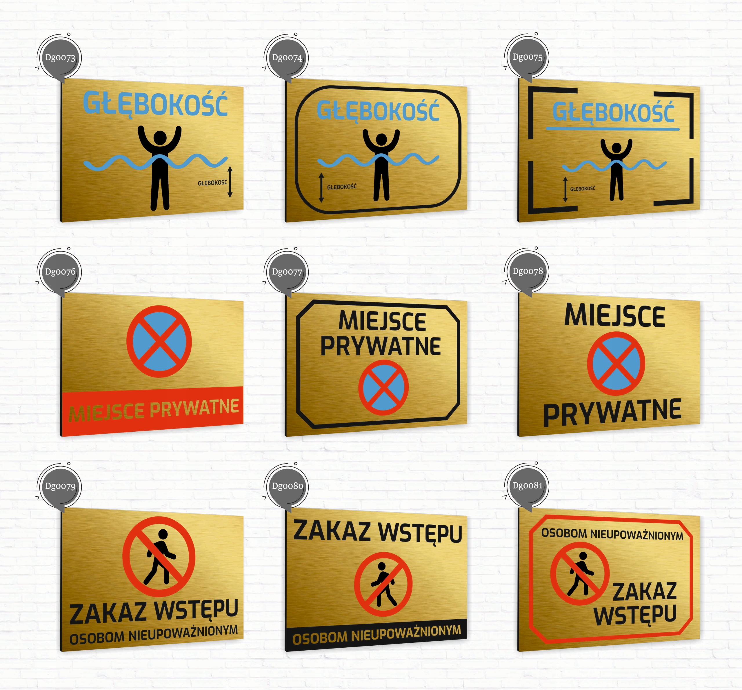 Tabliczka znak informacyjny 40x30 Złota ZAKAZ JAZDY Aluminiowa NADRUK UV