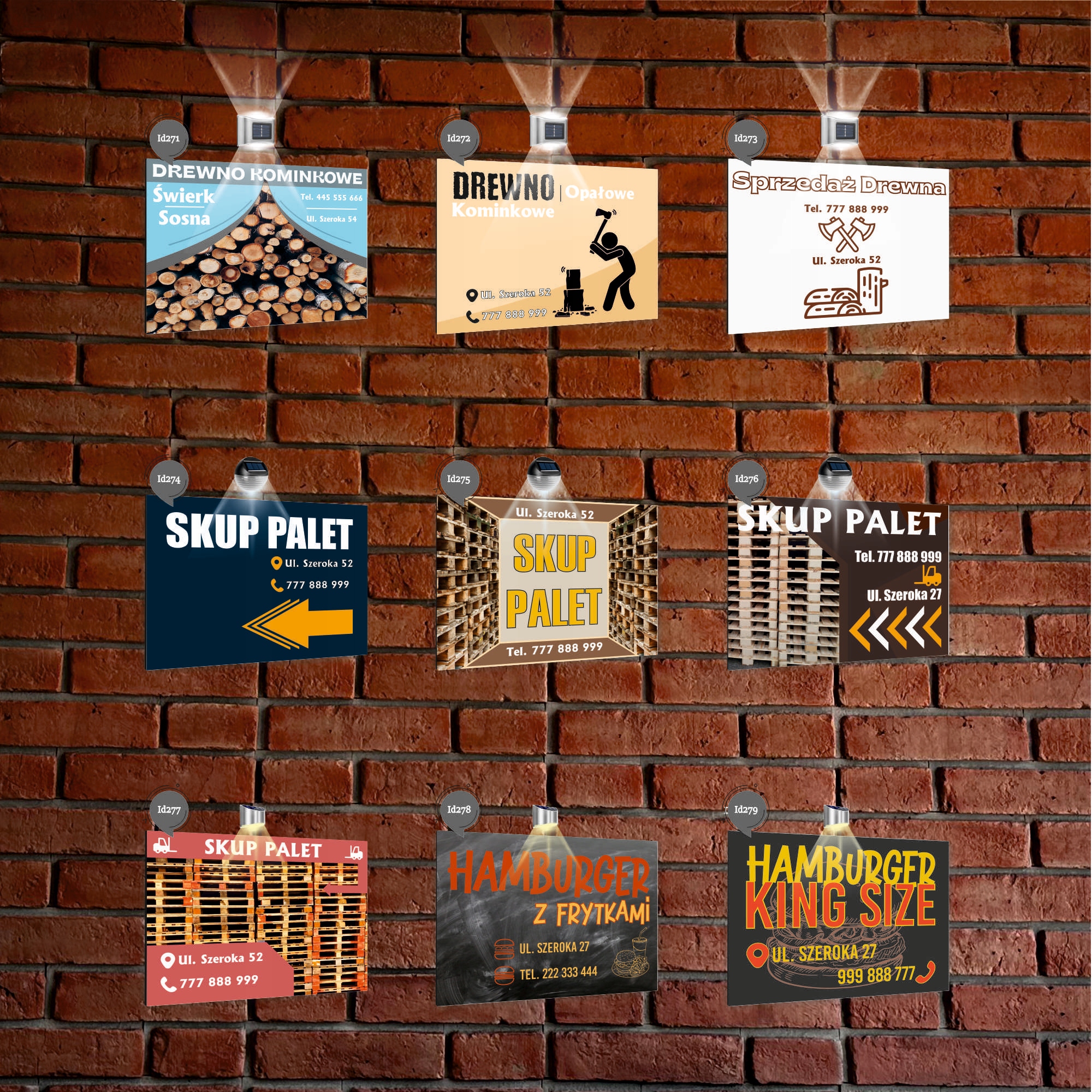 nadruk UV TABLICZKA reklamowa z lampką SZYLD 40x30 dibond SALA BANKIETOWA