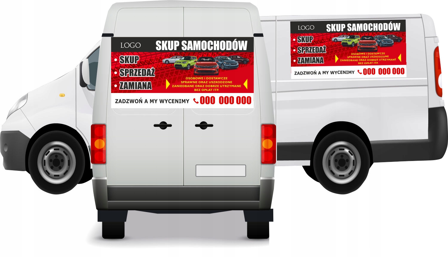 Reklama Naklejka na samochód SKUP SAMOCHODÓW