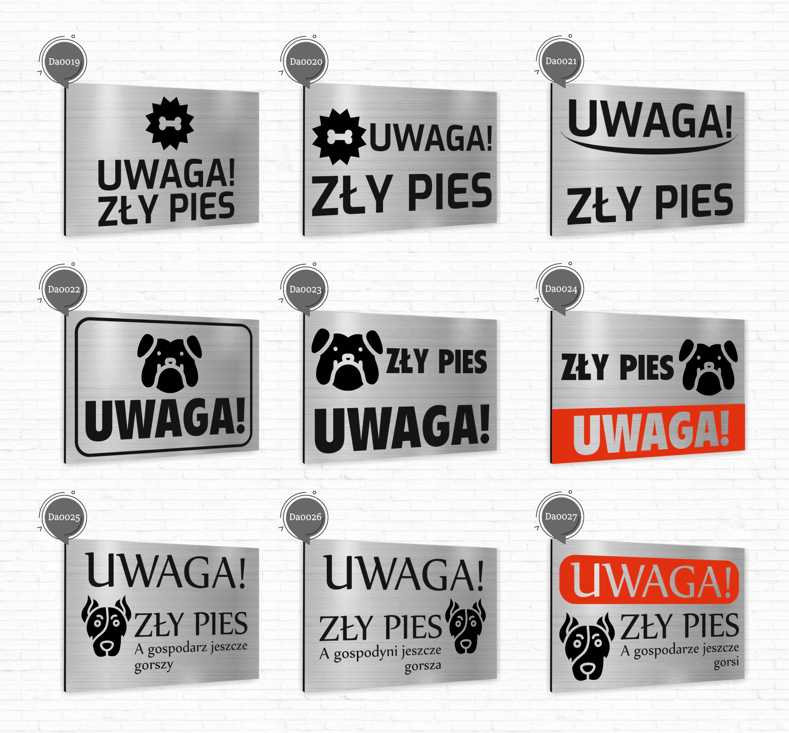 Tabliczka znak informacyjny 20x15 Srebrna SPRZĄTANIE PO PSIE Nierdzewna