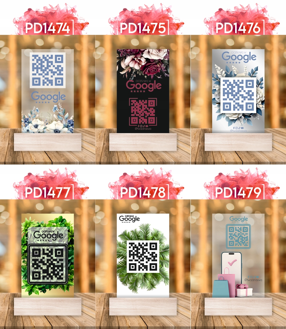 STATUETKA Z TABLICZKĄ z miejscem na kod QR I TWOJE LOGO nadruk UV