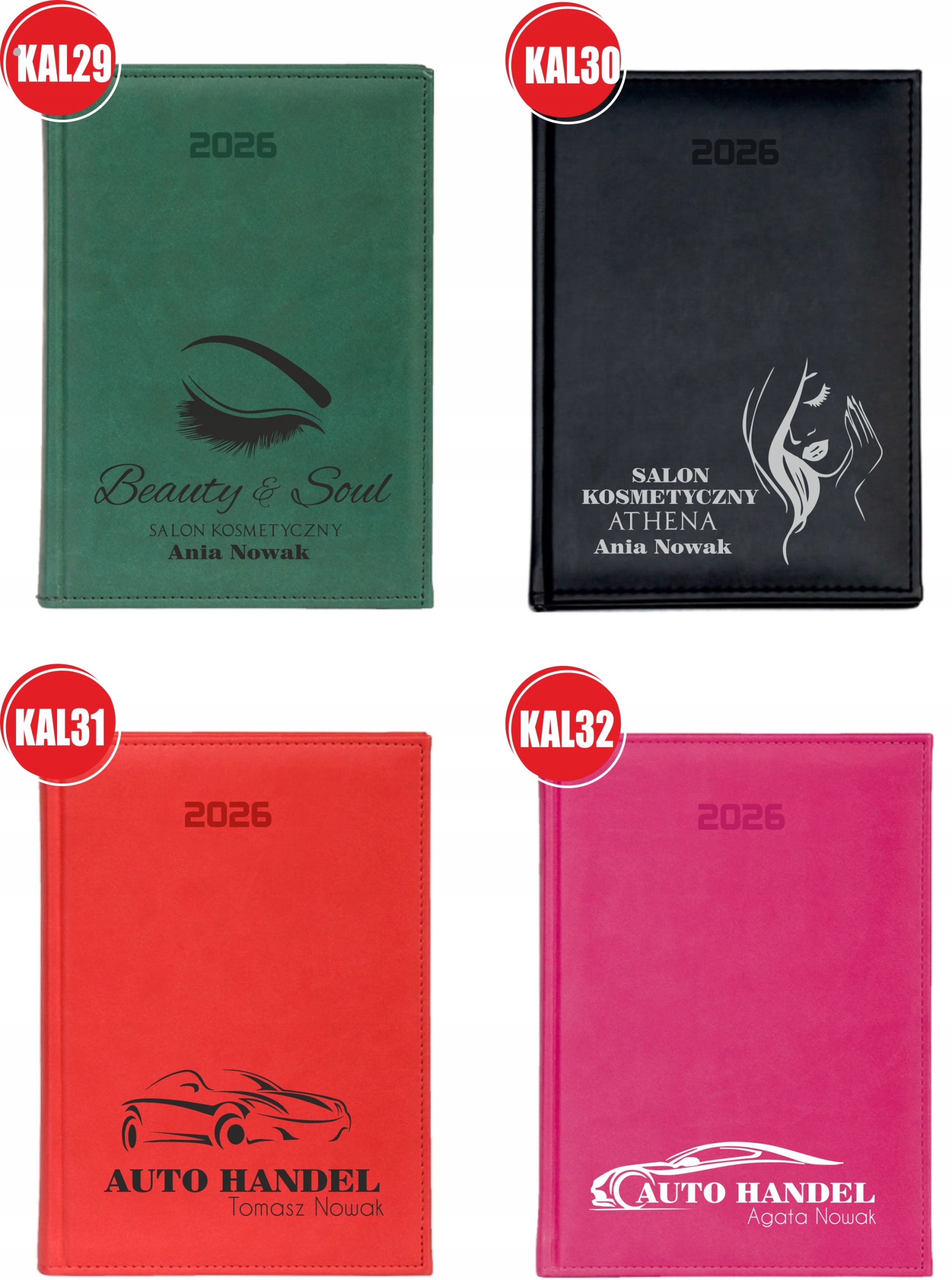 KALENDARZ A4 2026 DZIENNY terminarz z nadrukiem UV PLANER PREZENT + IMIĘ