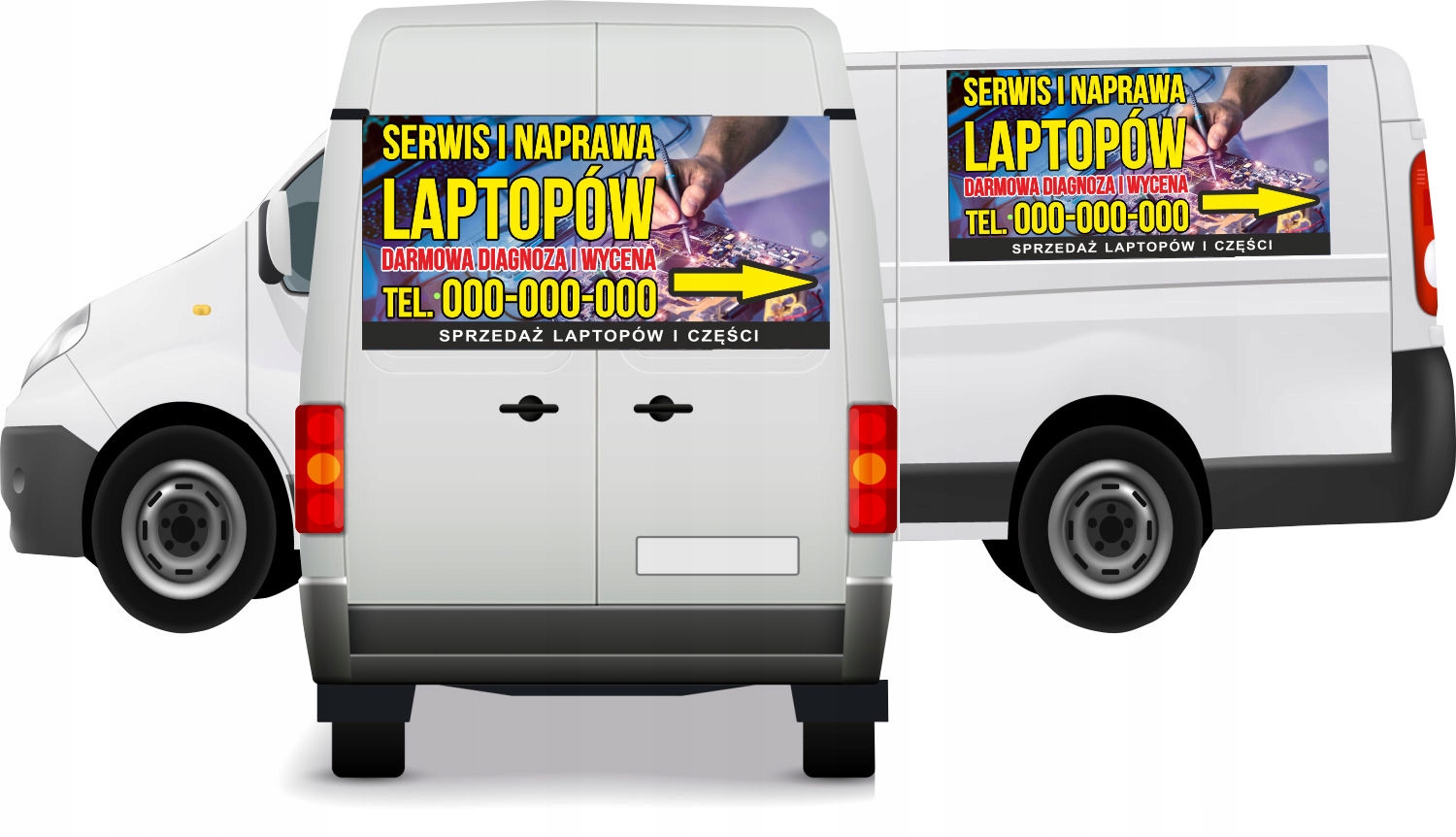 Reklama Naklejka na samochód SERWIS I NAPRAWA