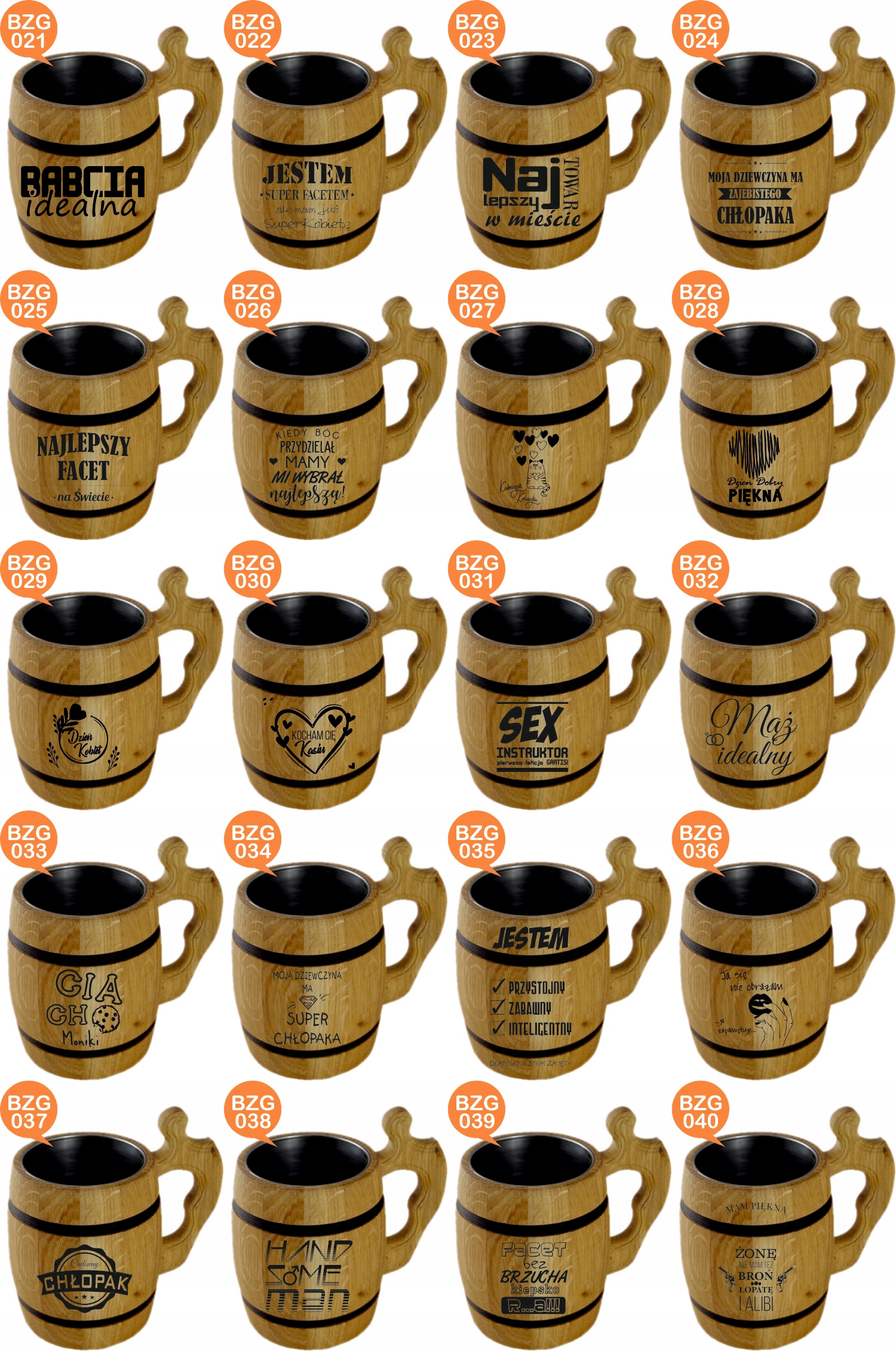 duży dębowy KUFEL do piwa z GRAWEREM napisem PREZENT DLA MAMY