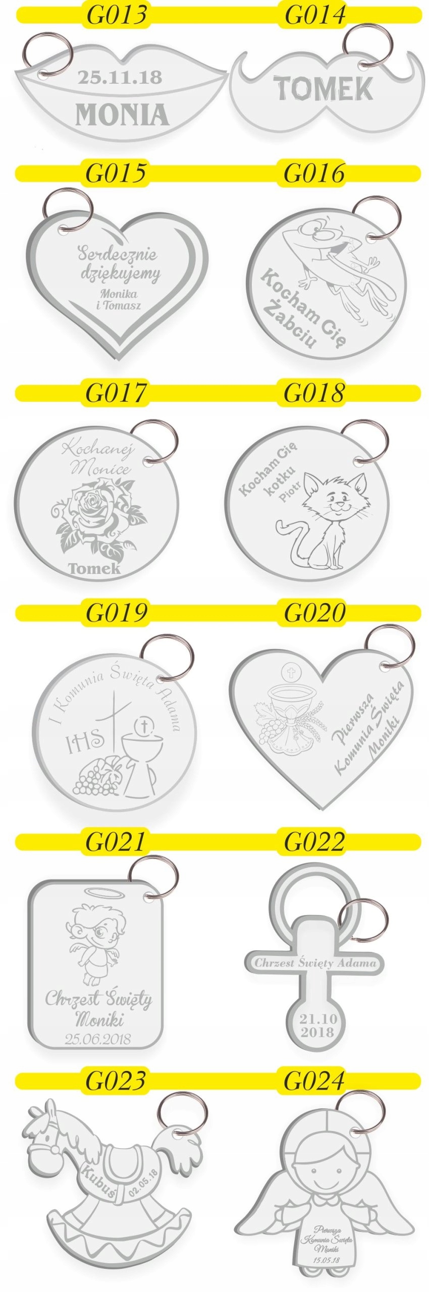 prezent Brelok do Kluczy Auto Samochód Grawer imię