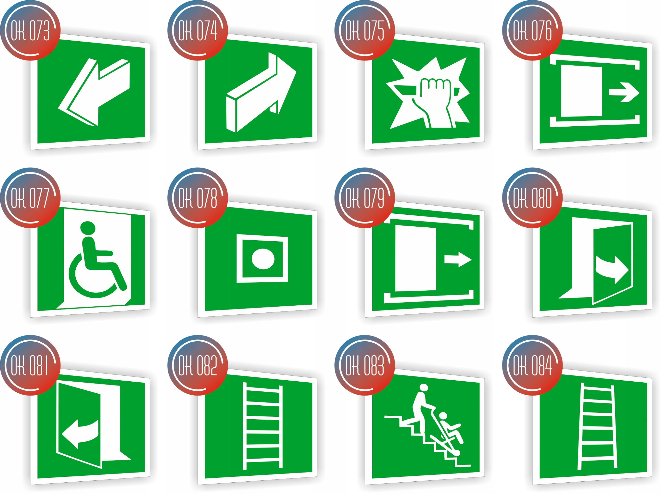 Tabliczka ewakuacyjna z nadrukiem 10x10 cm Stłuc aby uzyskać dostęp