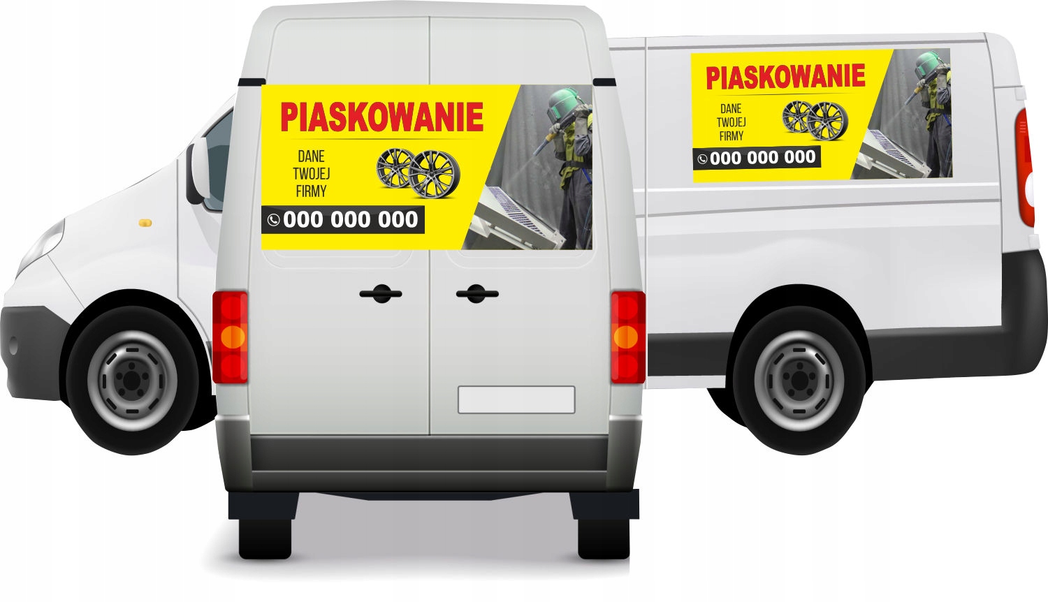 Reklama Naklejka na samochód PIASOWANIE TEL