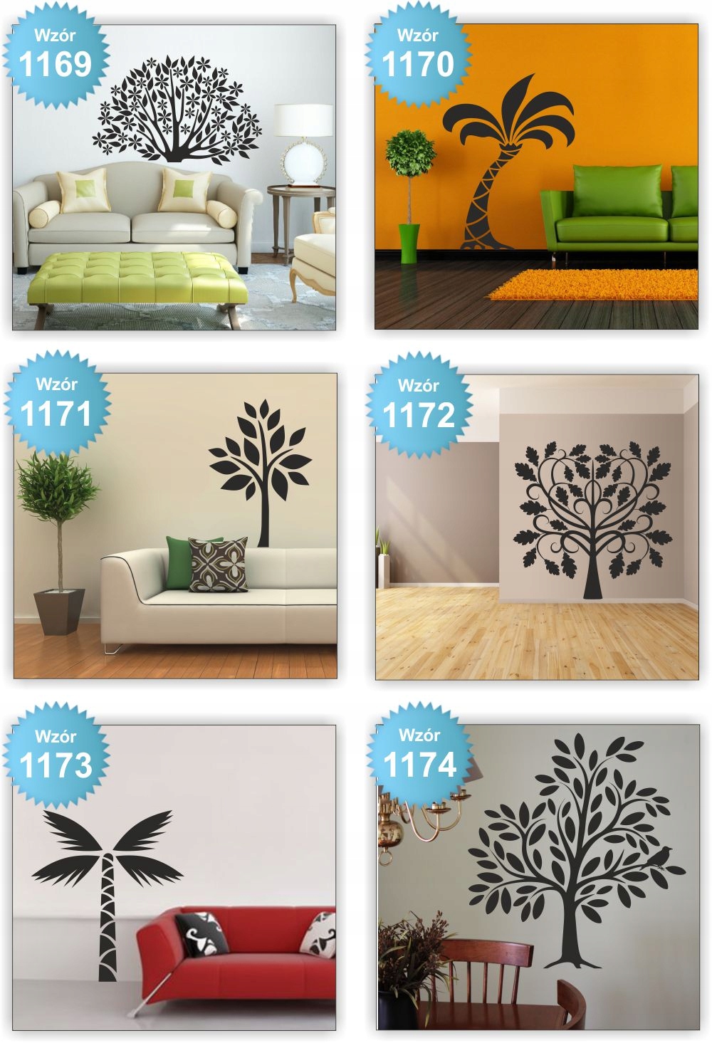 NAKLEJKI na ścianę ścienne DRZEWO drzewa 160cm