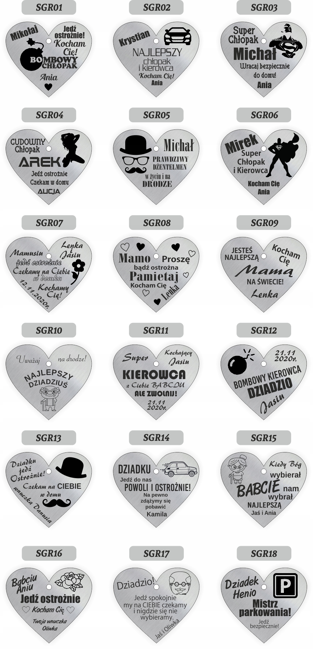 Zawieszka BRELOK do AUTA samochodu na prezent