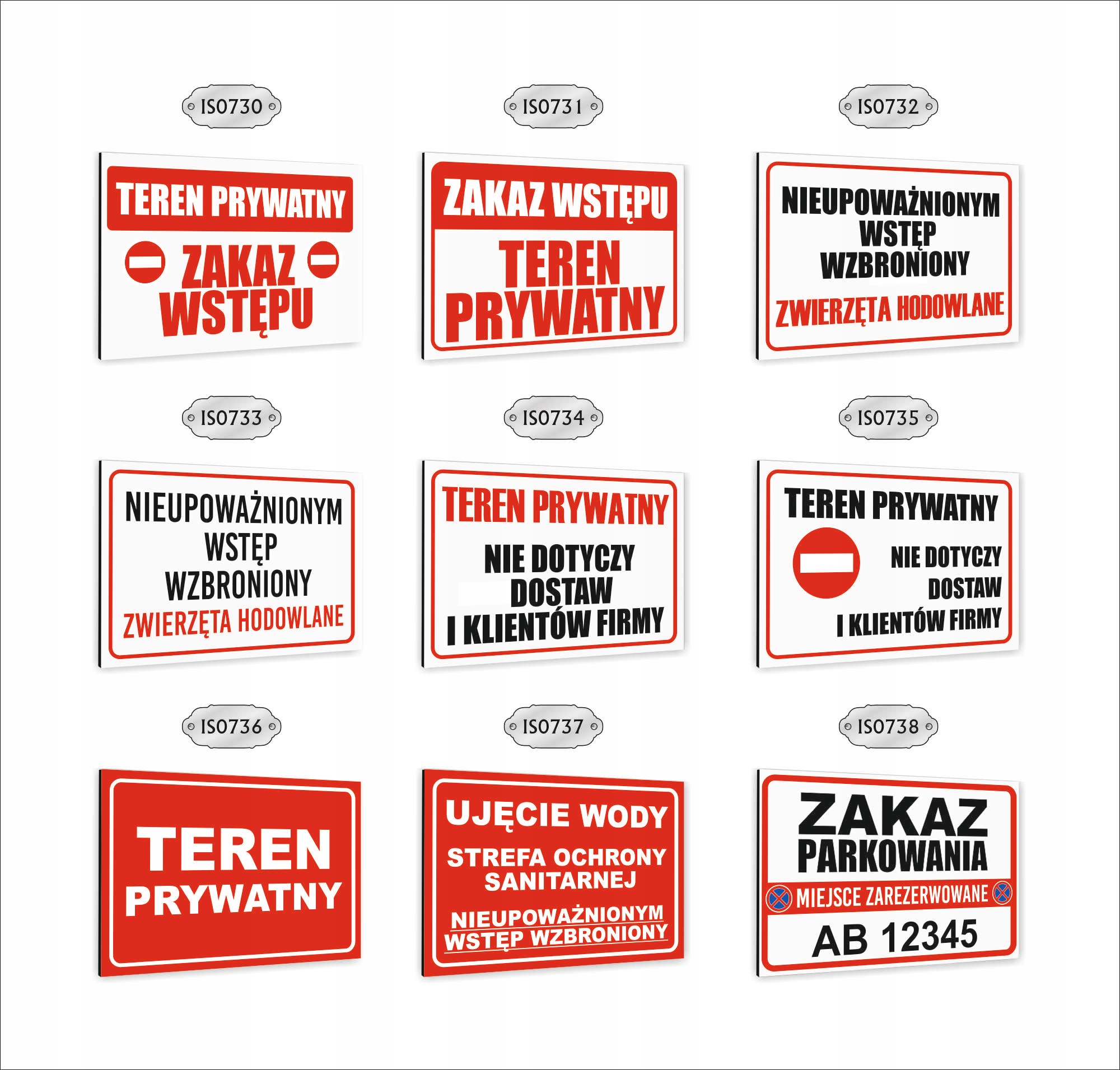 tablica Tabliczka znak informacyjny dibond 40x30 ZAKAZ PARKOWANIA nadruk UV