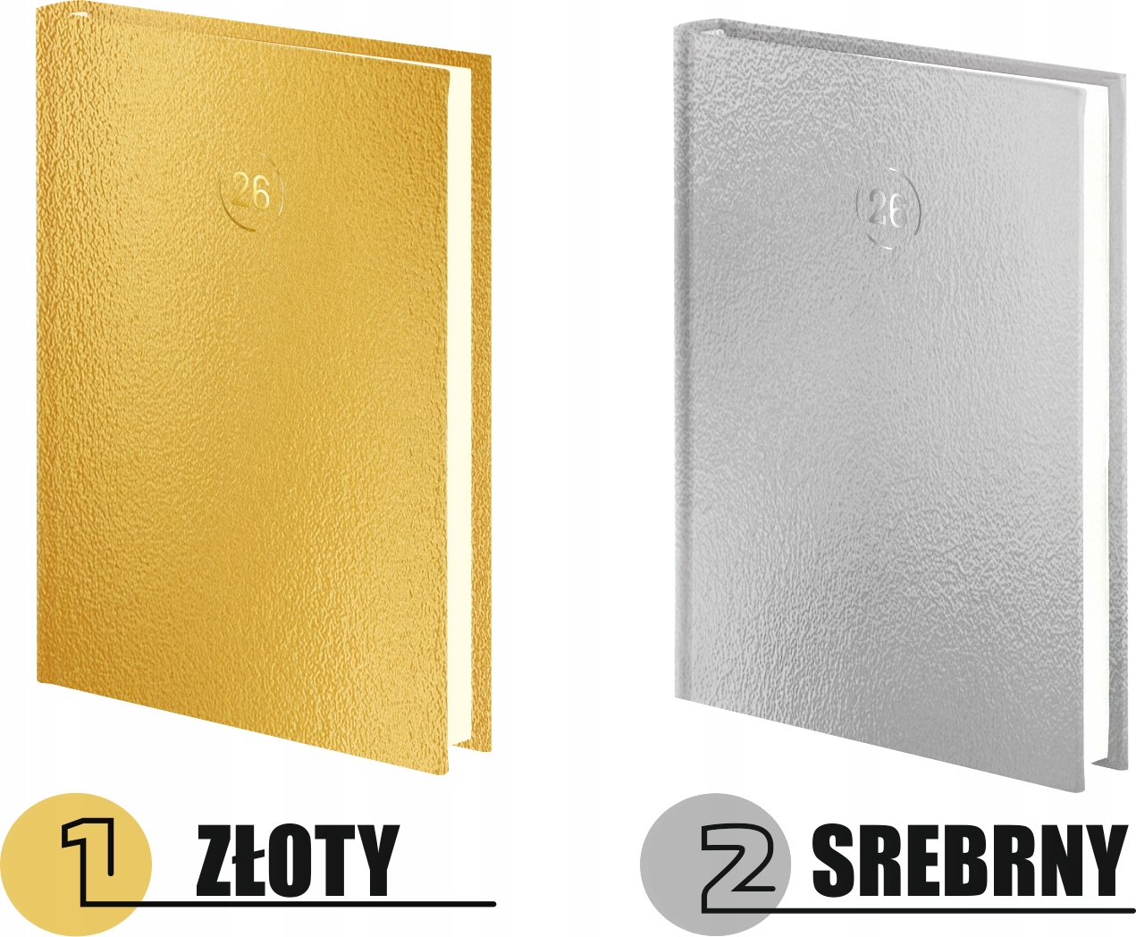 PLANER z imieniem kalendarz dzienny A4 2026 złoty srebrny z grawerem