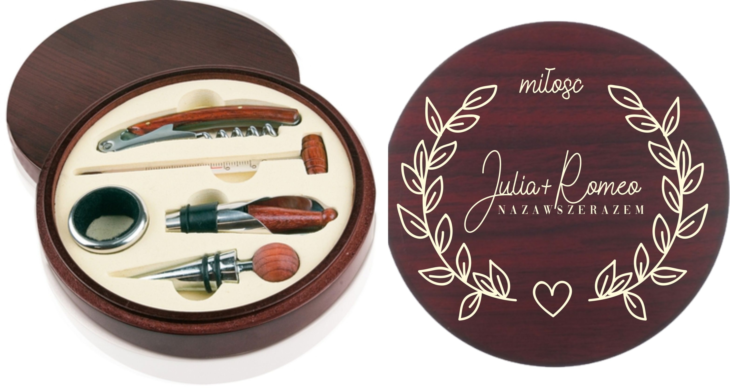 PREZENT NA ROCZNICĘ zestaw do wina z grawerem