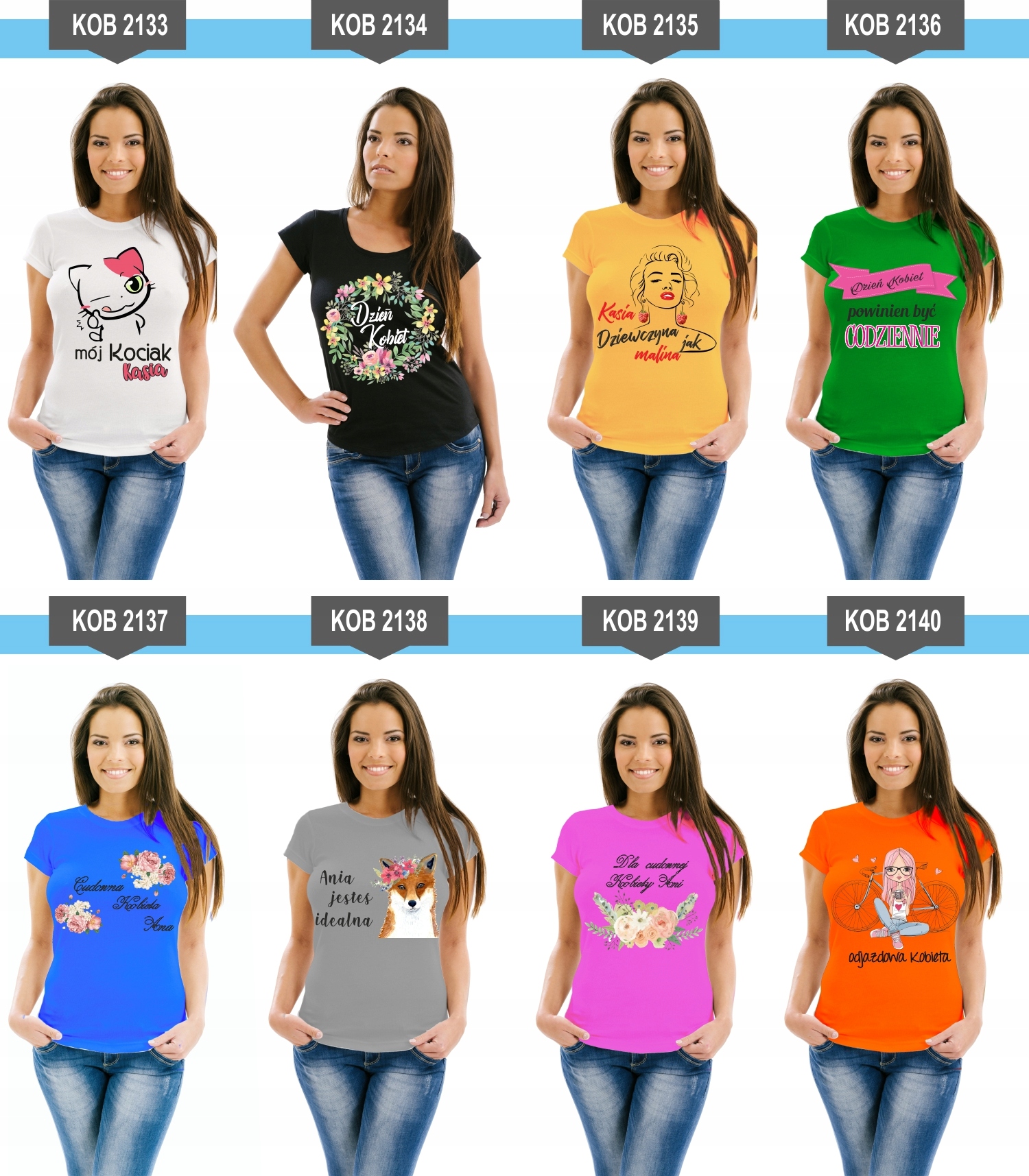 Koszulka z nadrukiem PREZENT na Dzień Kobiet