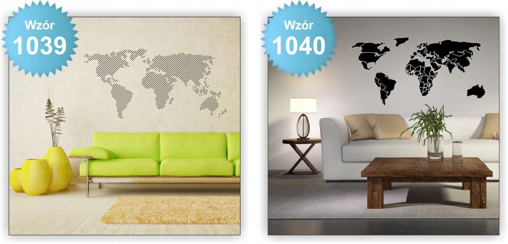 MAPA Świata naklejka ścienna na ścianę 200cm HIT