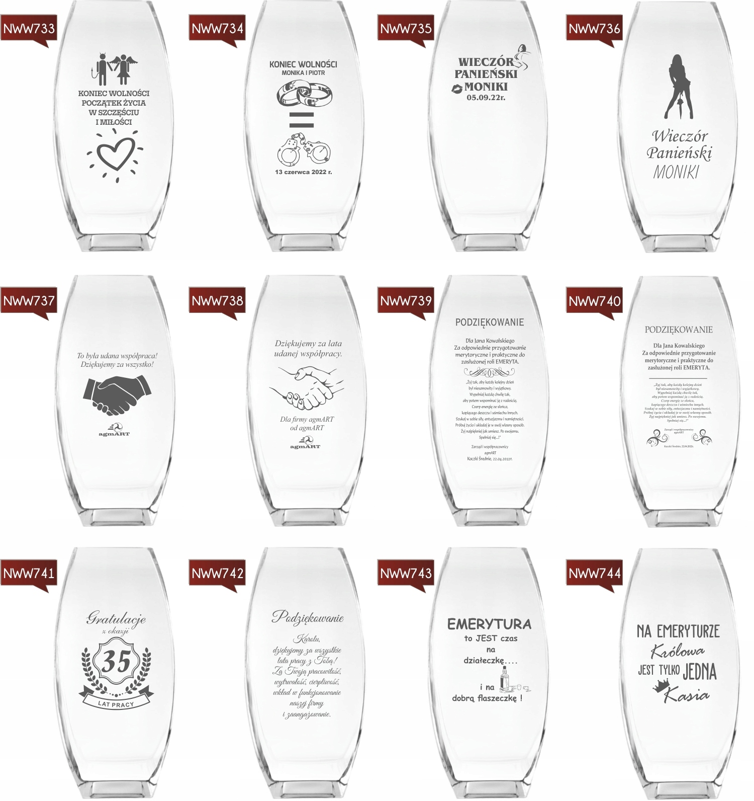 Wazon z grawer PREZENT Dzień Kobiet Walentynki