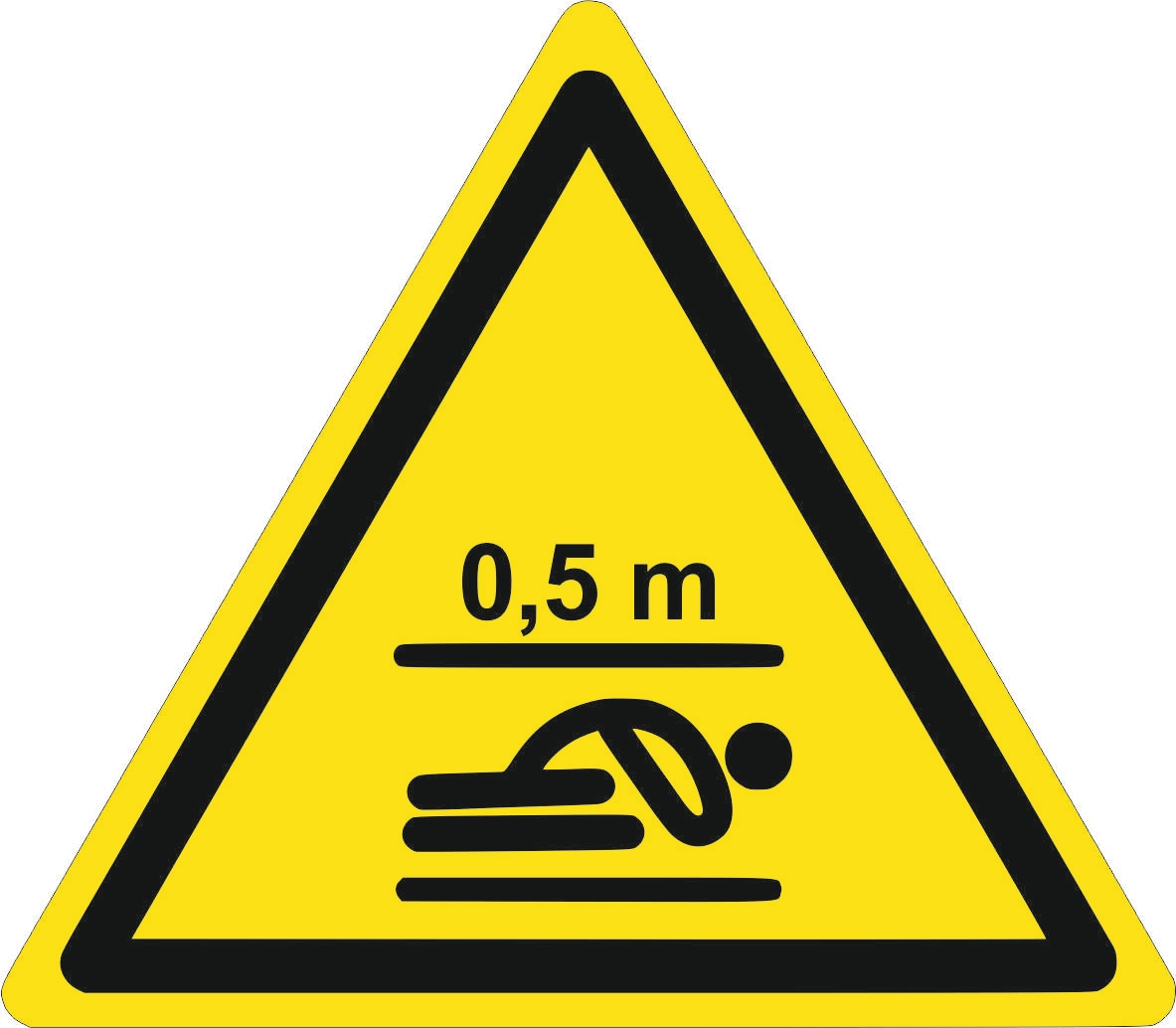 Znak Oznakowanie wind -wymiary przestrzeni bezpieczeństwa grawerowana 10x10