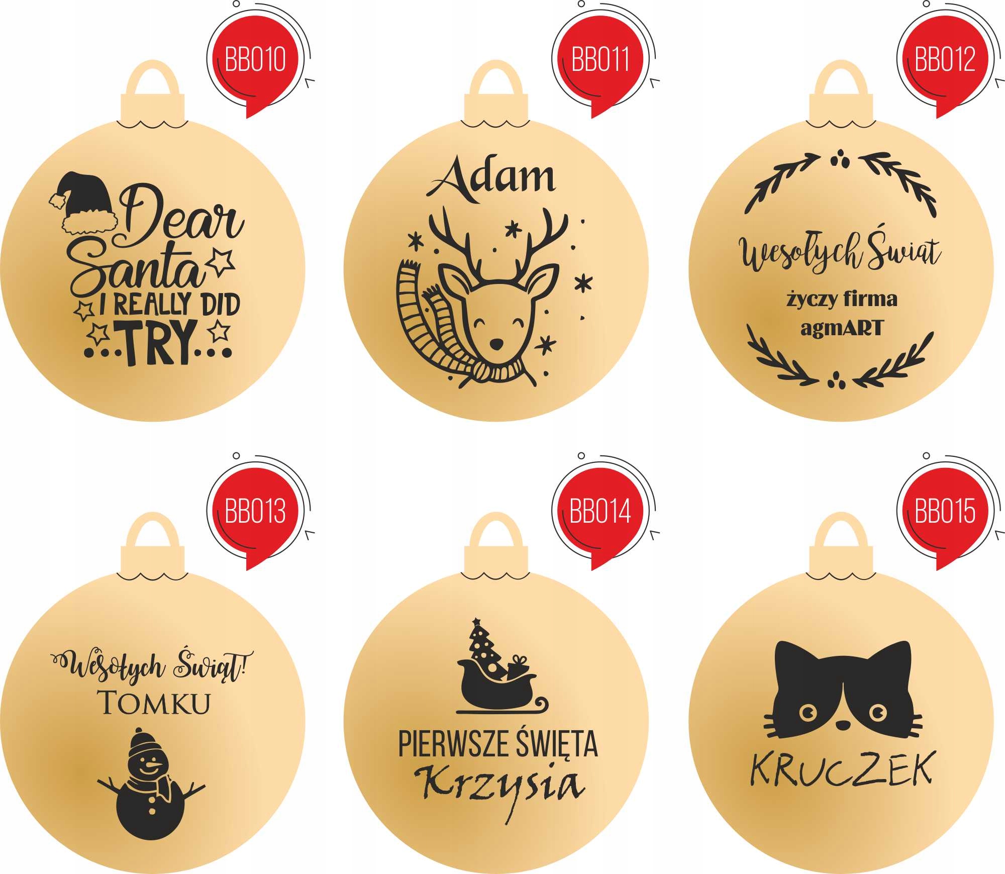 Bombka z imieniem imię srebrna złota napis grawer