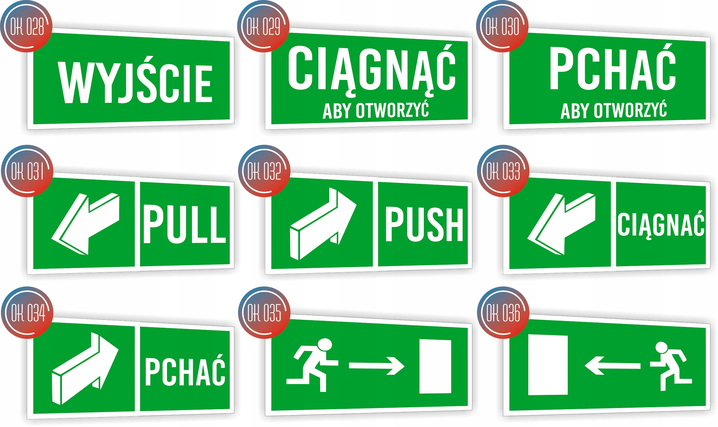 Tabliczka ewakuacyjna informacyjna z nadrukiem 20x10 cm exit