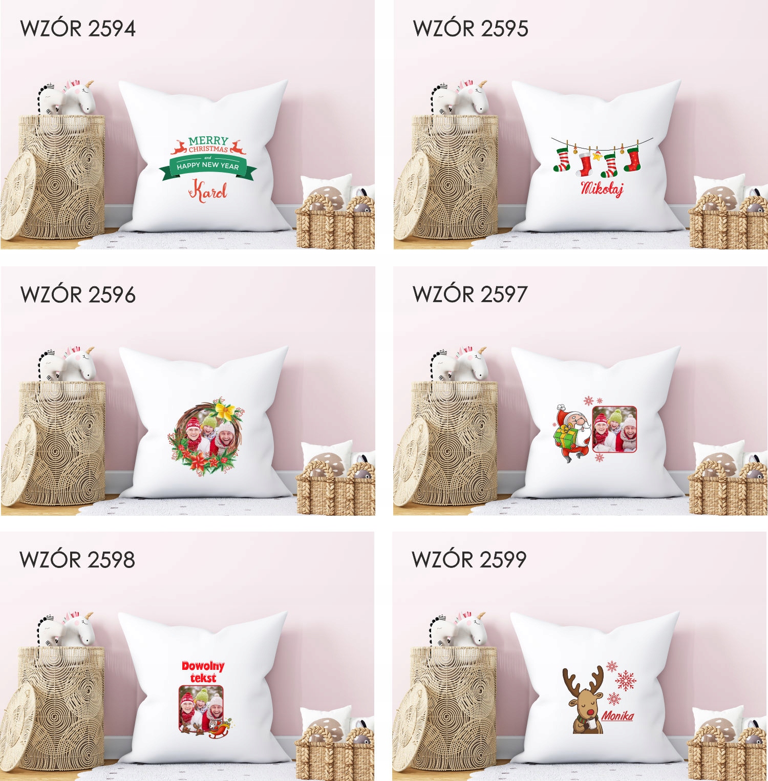 Poduszka z nadrukiem PREZENT ŚWIĄTA MIKOŁAJ