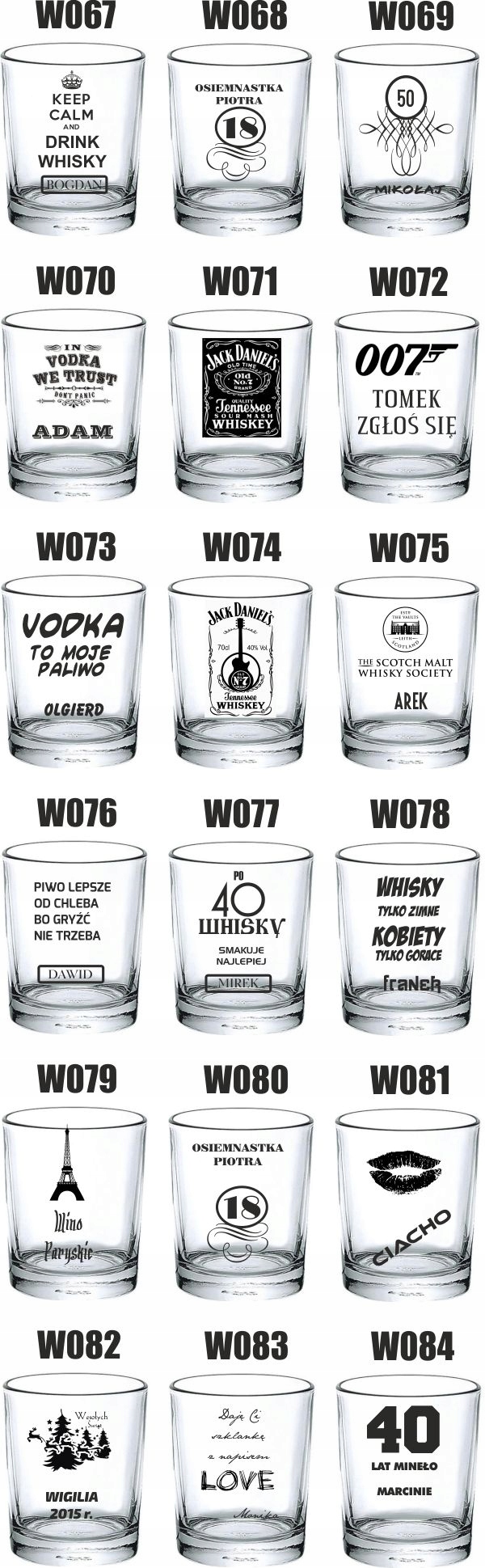 Szklanka do whisky VALENTINES prezent WALENTYNKI