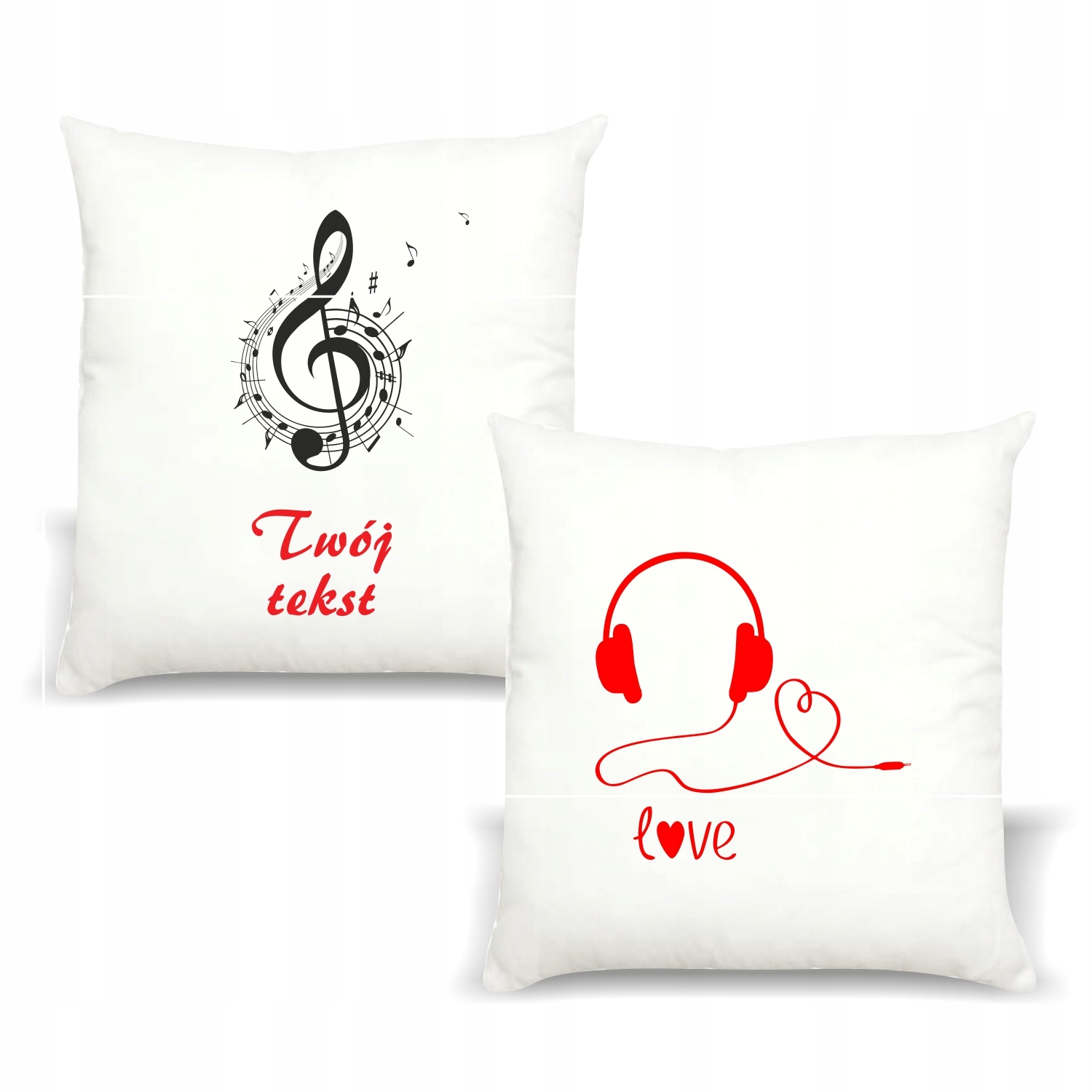 Poduszka z nadrukiem PREZENT twój tekst NUTY