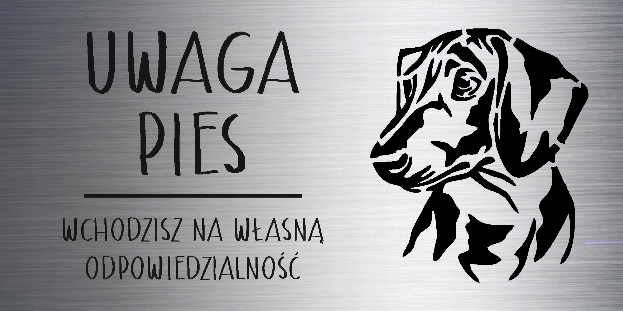 Tabliczka laminat 20x10 cm UWAGA PIES Jamnik Z GRAWEREM