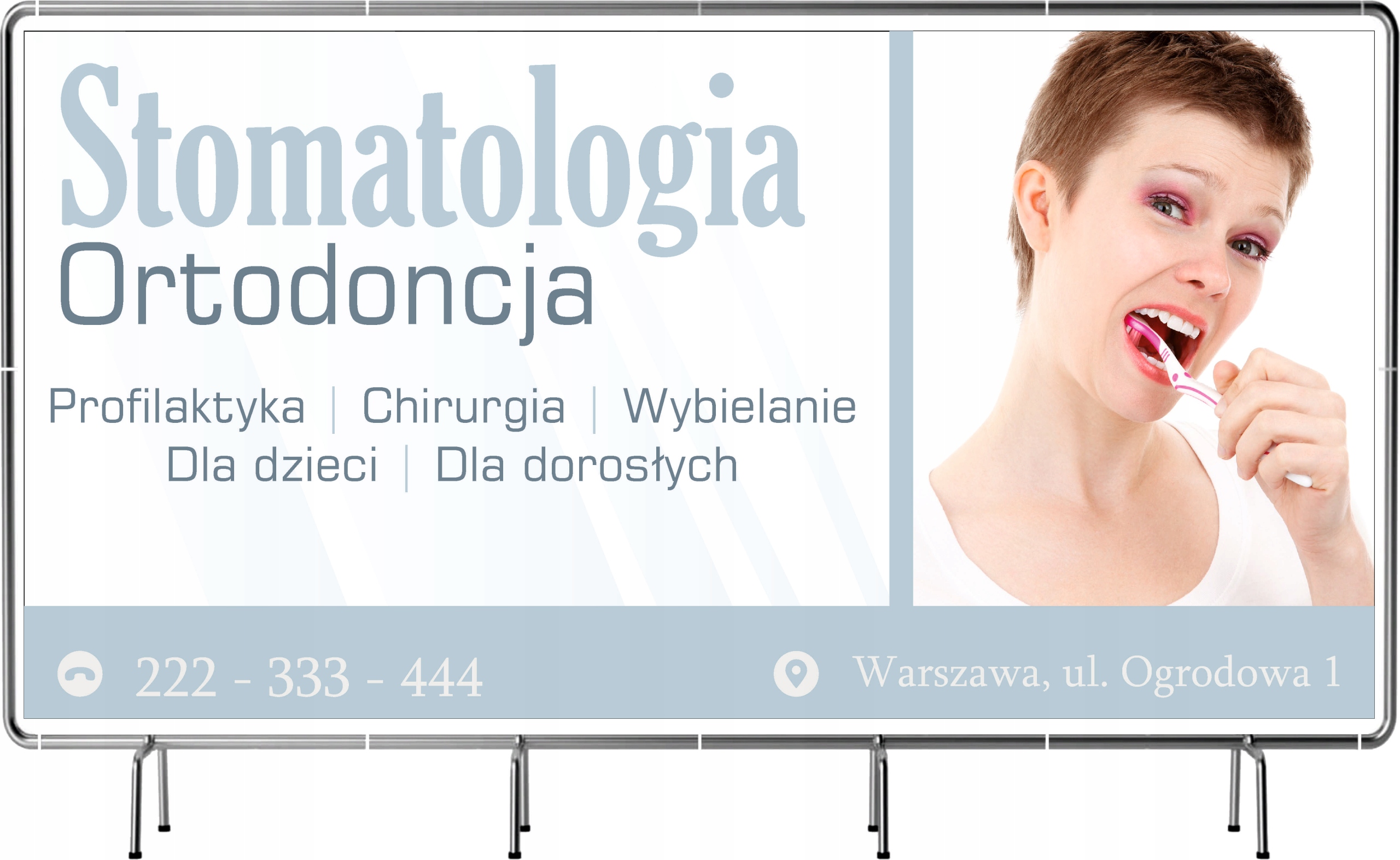 BANER REKLAMOWY 100x50cm plandeka duży wybór wzorów STOMATOLOG PROFILAKTYKA