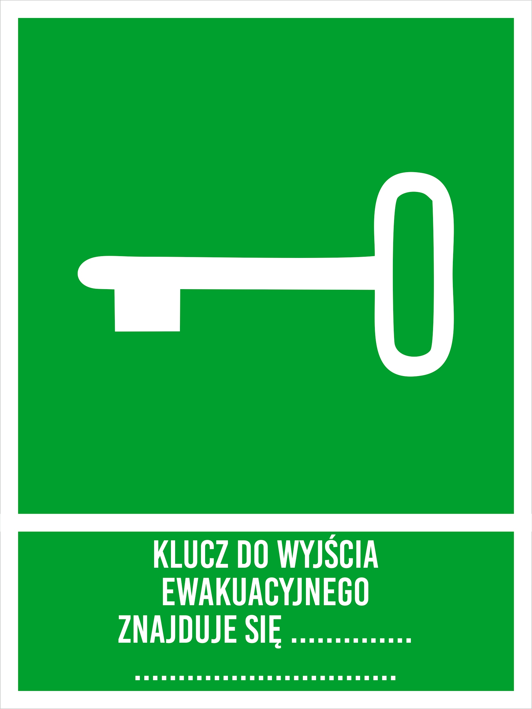 Tablica grawer informacyjna piktogram 20x15 klucz do wyjścia ewakuacyjnego