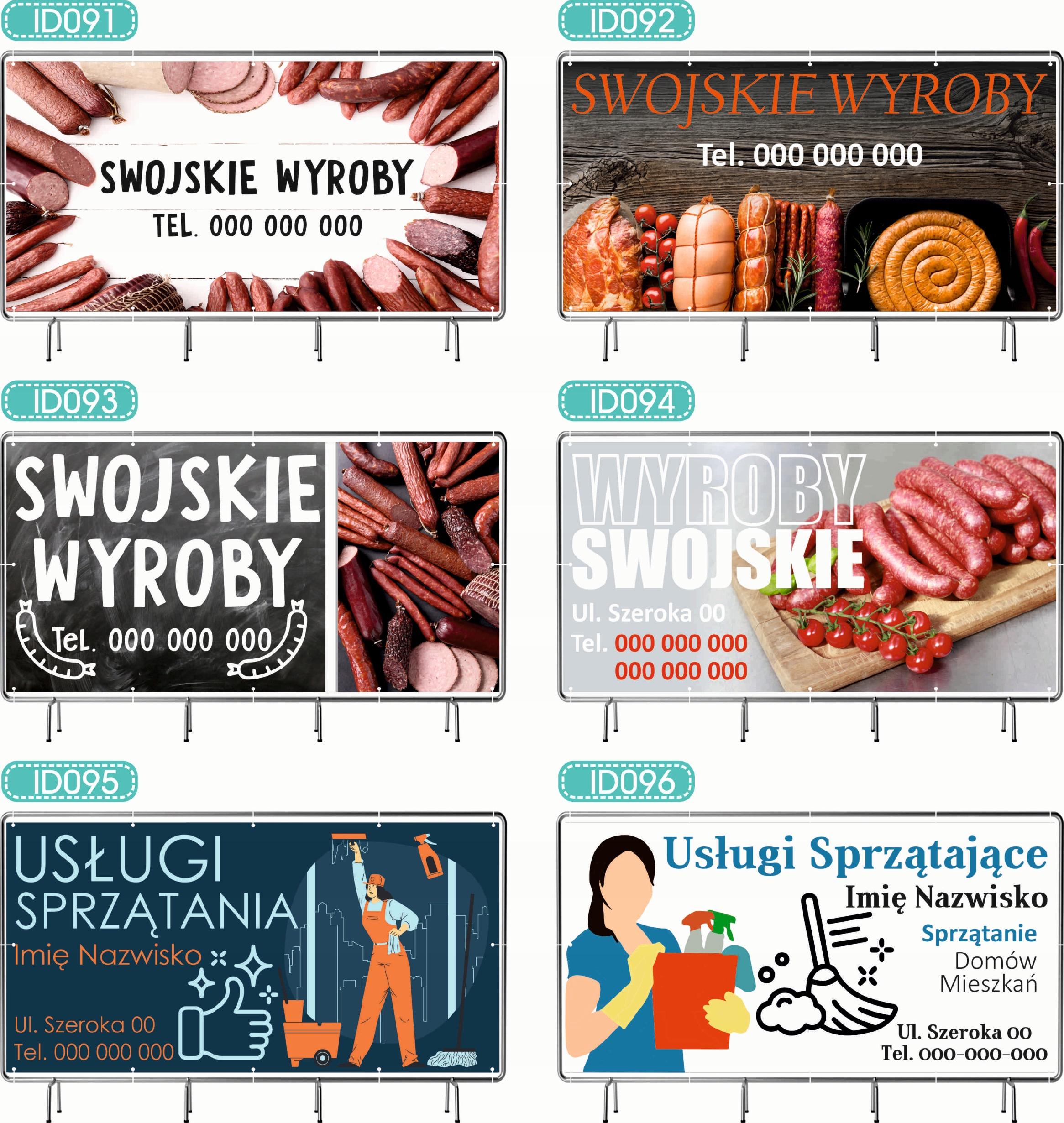 BANER REKLAMOWY 200x100cm projekt w cenie różne wzory WYROBY SWOJSKIE