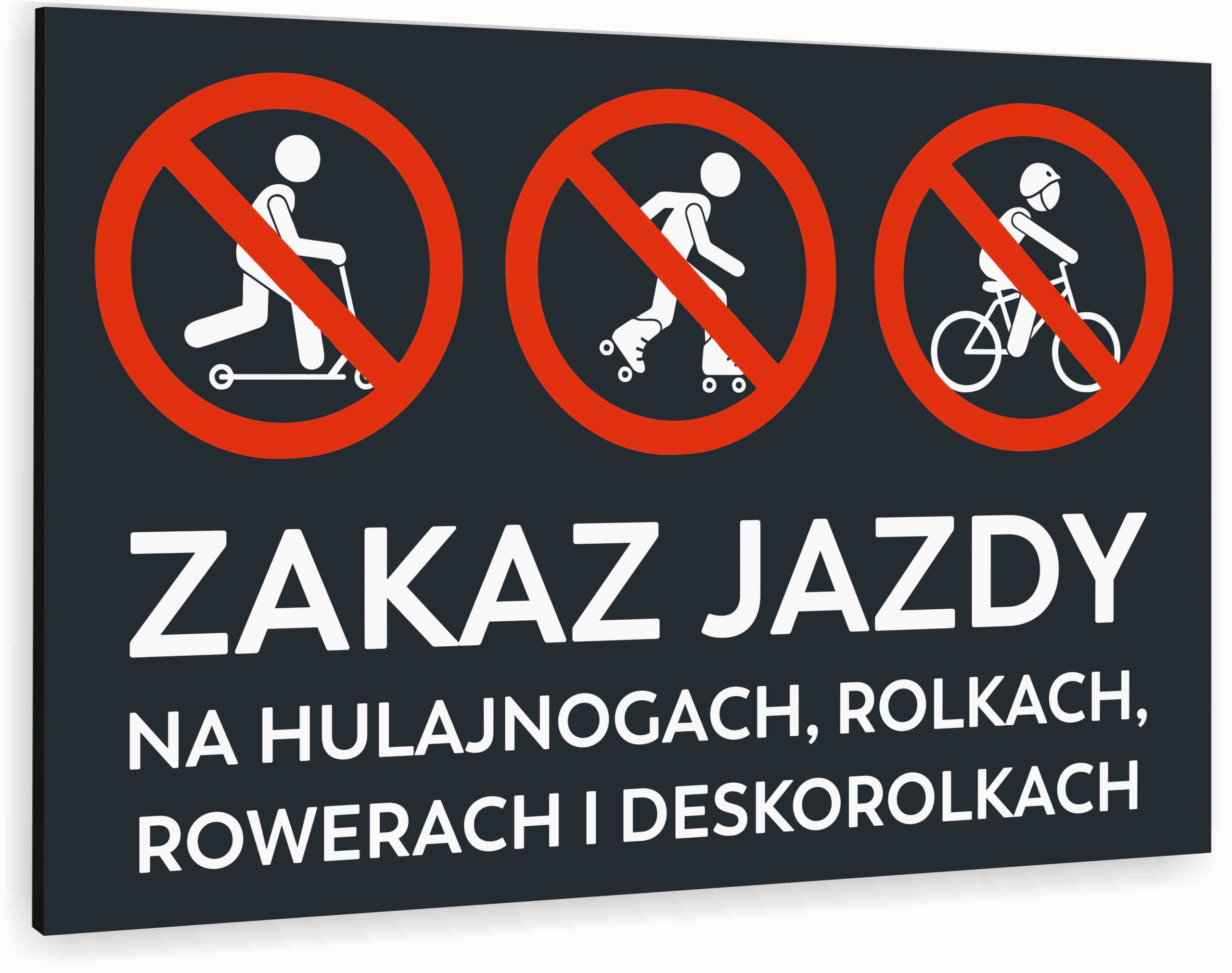 Tabliczka znak informacyjny 30x20 Antracyt ZAKAZ JAZDY Nierdzewna NADRUK UV