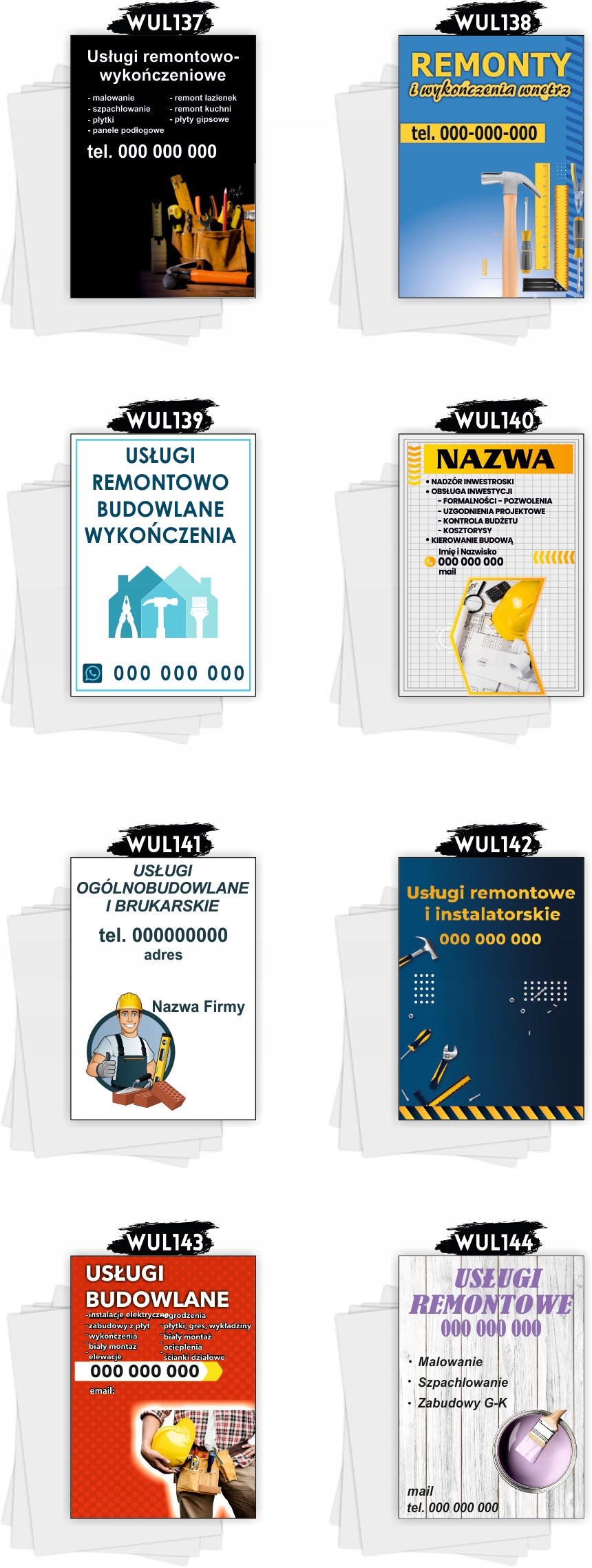 Ulotki A5 reklamowe firmowe 1000 szt dużo wzorów USŁUGI OGÓLNOBUDOWLANE