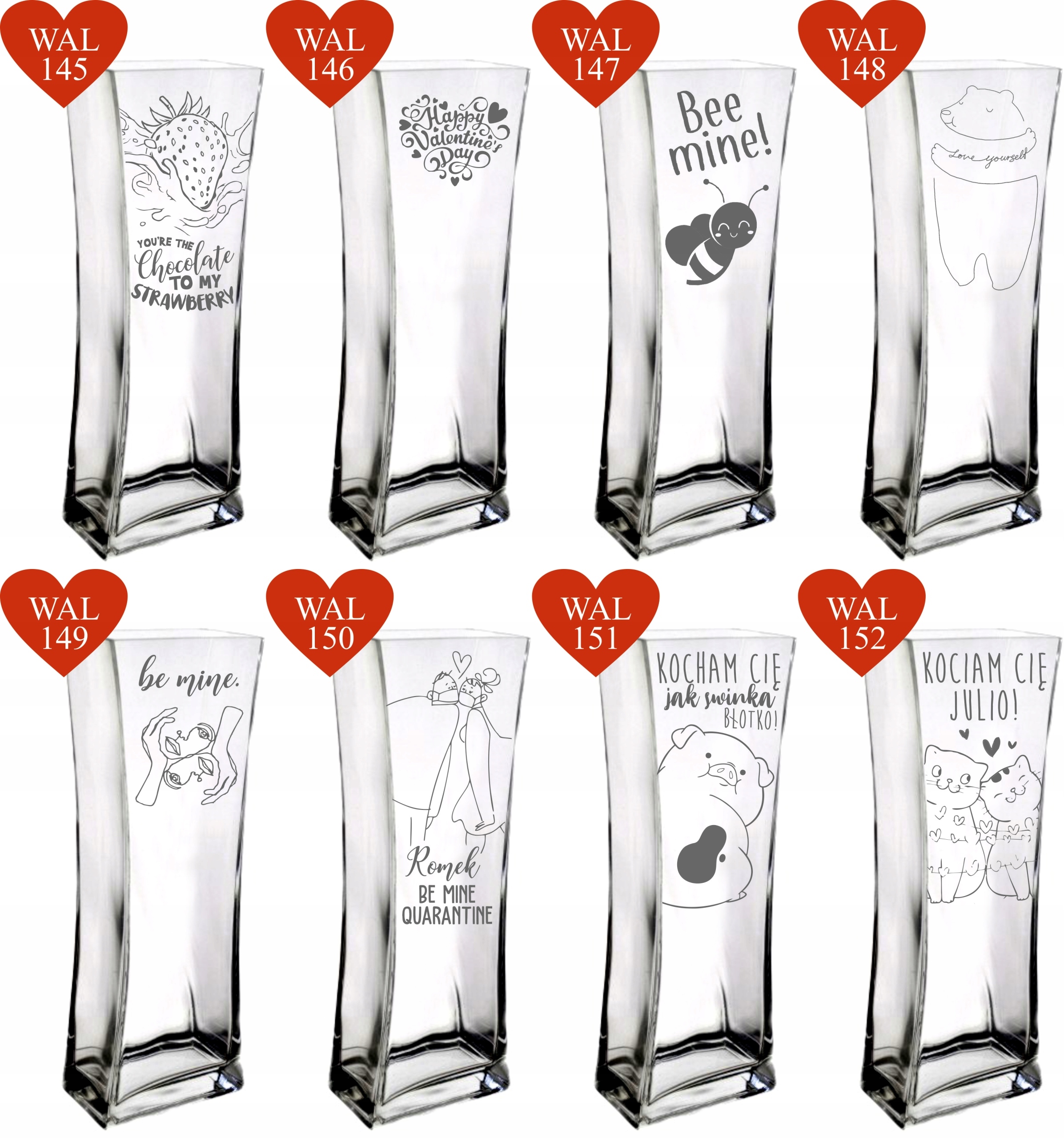 Wazon grawer prezent na WALENTYNKI dla kobiety