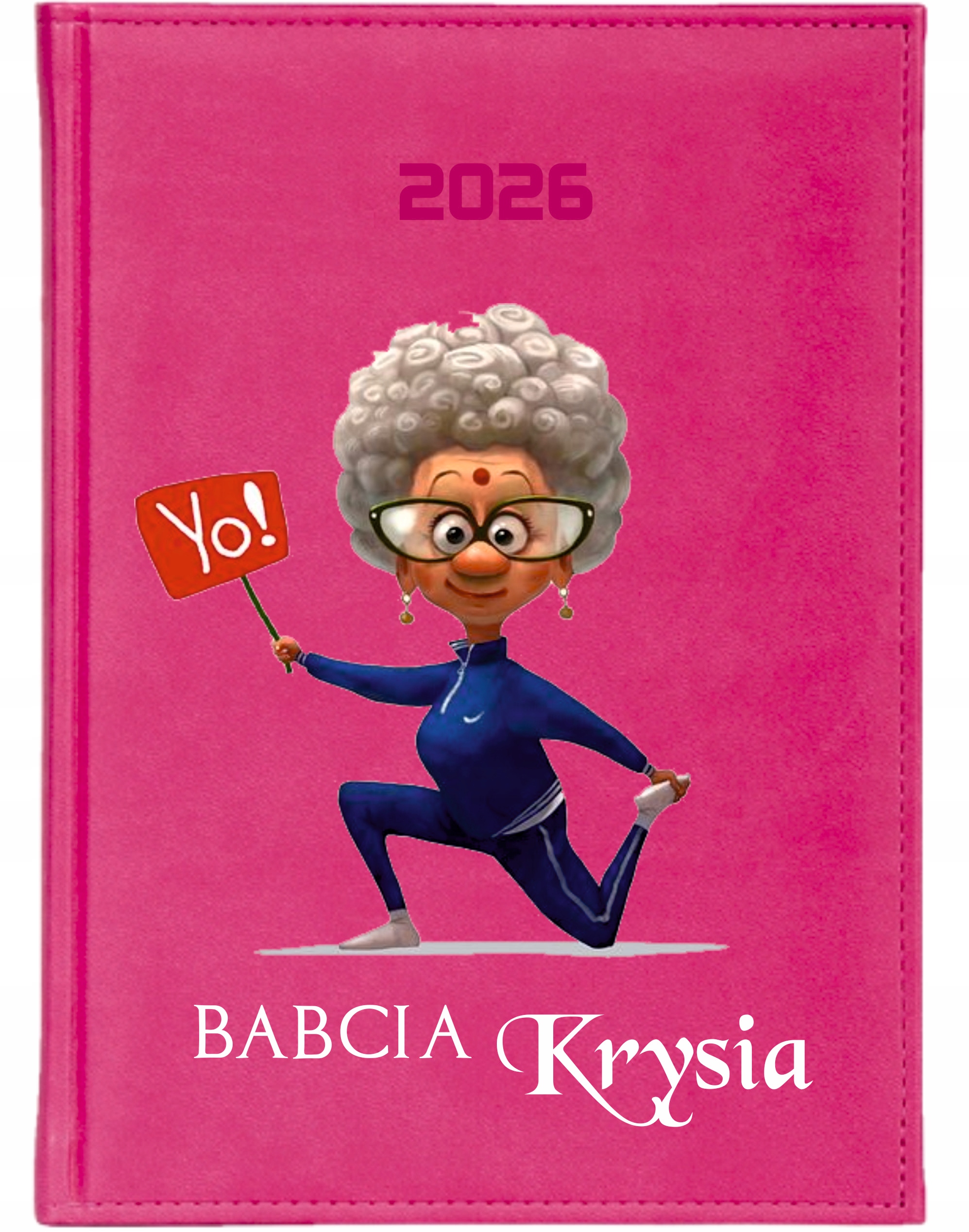 KALENDARZ A6 2026 TYGODNNIOWY terminarz z nadrukiem imieniem DLA BABCI