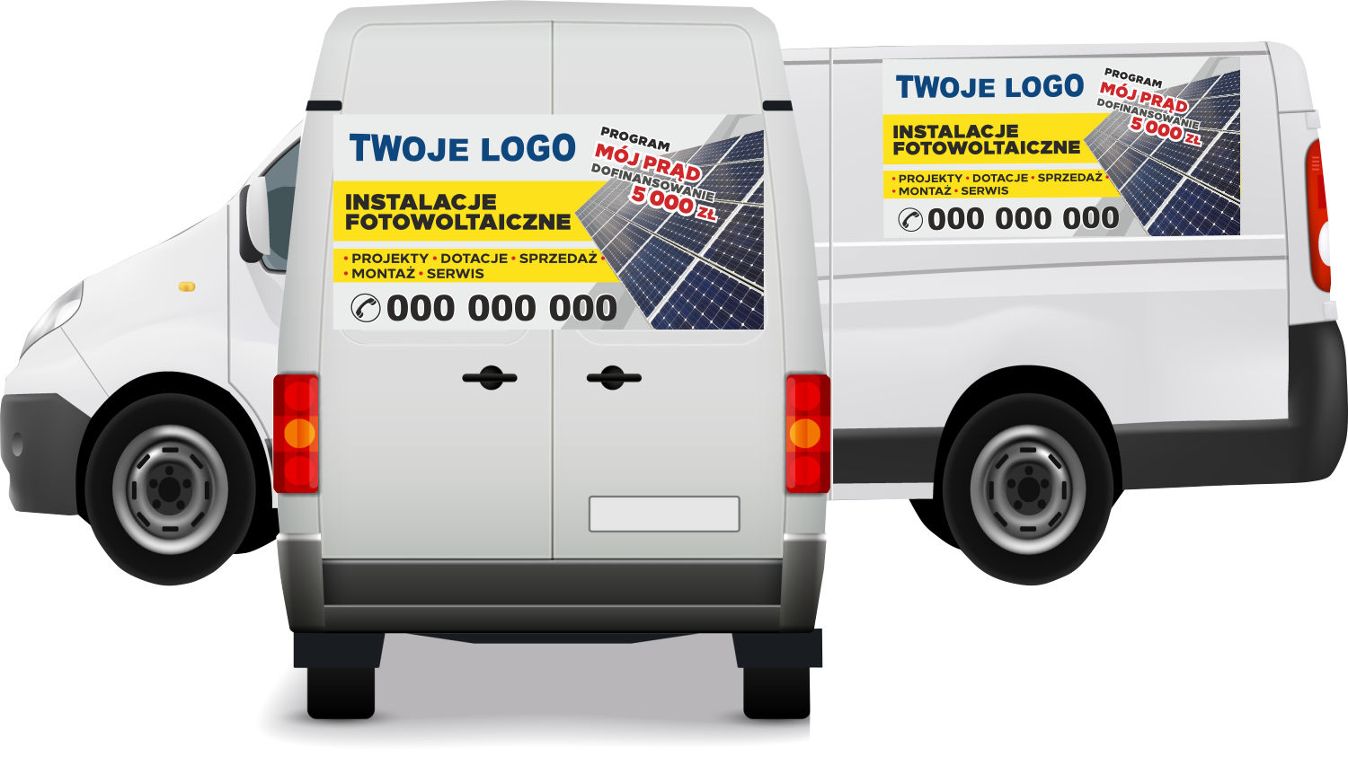 Reklama Naklejka na samochód PROJEKTY DOTACJE