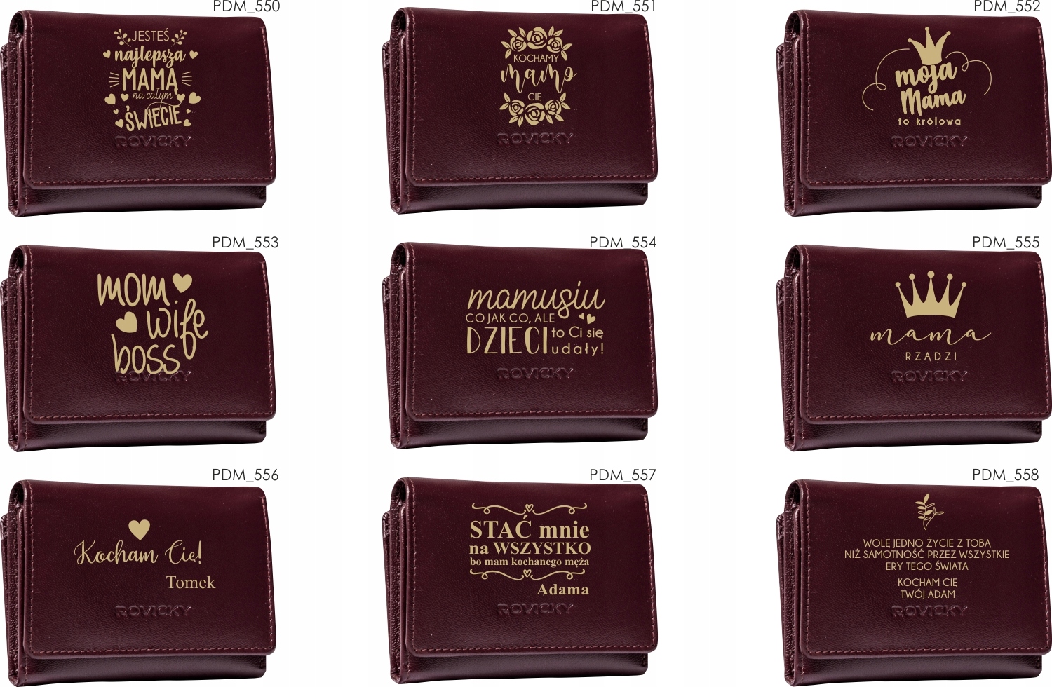 Damski portfel dla babci Portfele z grawerem TWÓJ TEKST personalizowany