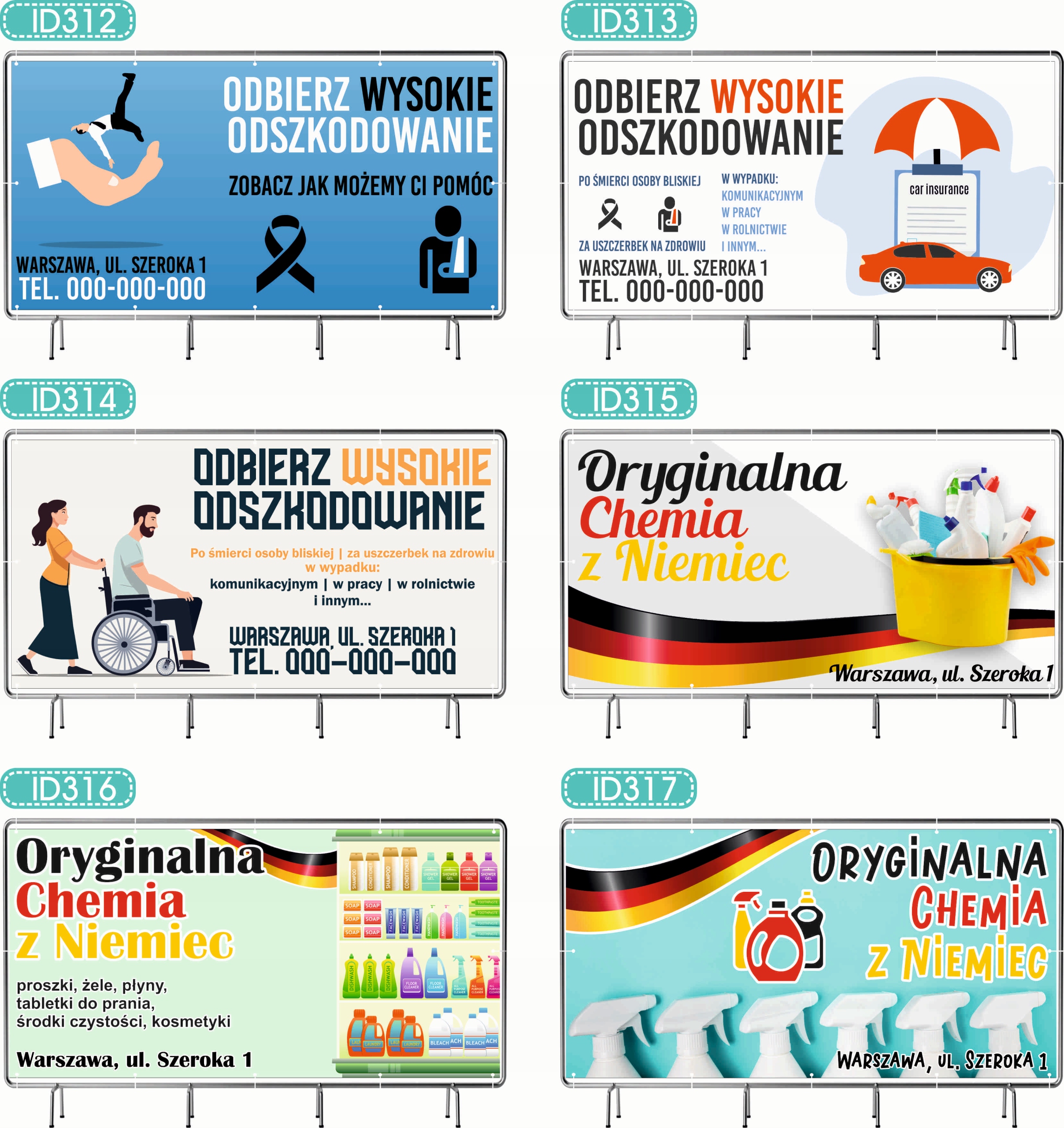 BANER REKLAMOWY 200x100 cm projekt w cenie oczkowany FIZJOTERAPIA