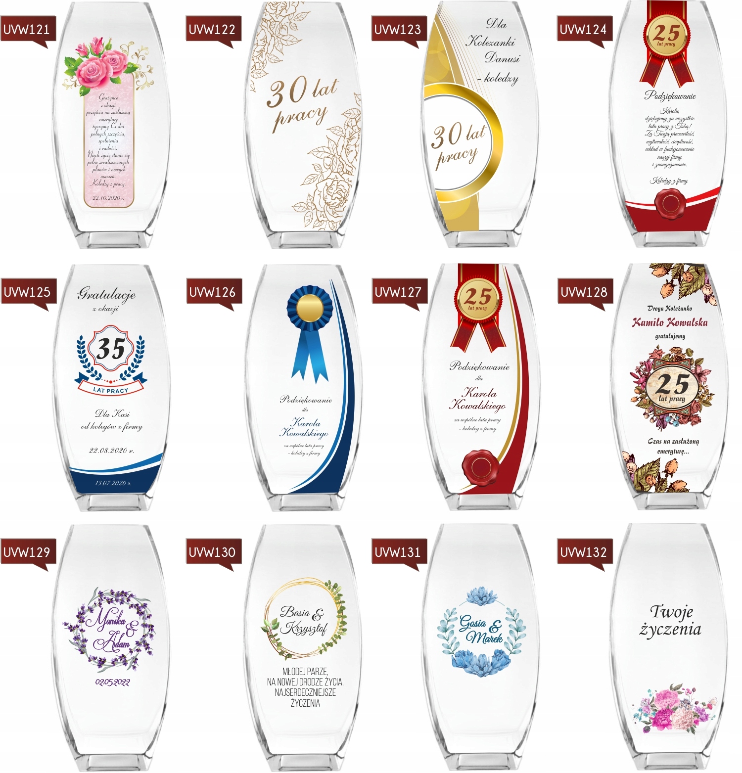 Wazon z grawerem PREZENT na ślub wesele rocznicę