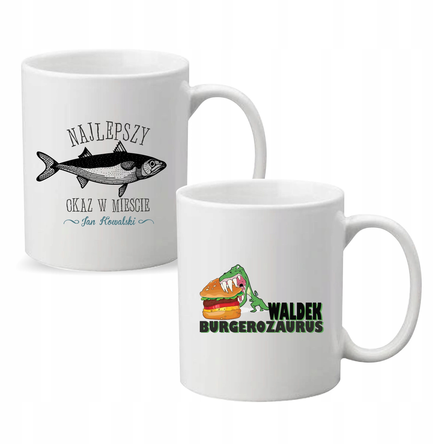 Kubek z imieniem napis PREZENT BURGEROZAURUS