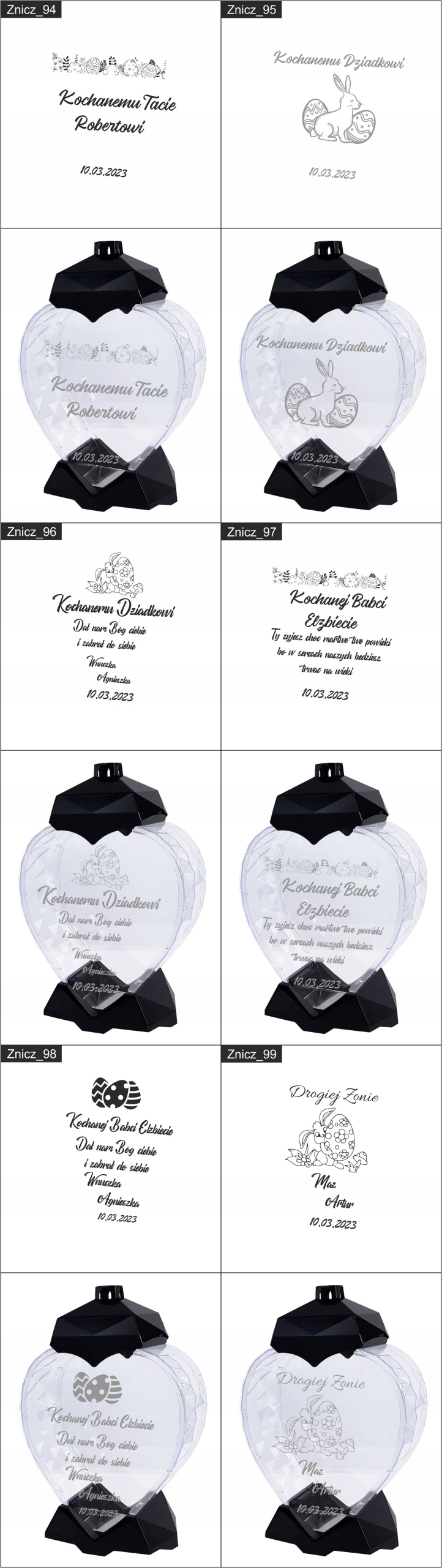 DUŻY ZNICZ Z GRAWEREM DEDYKACJA DLA kuzynki cioci