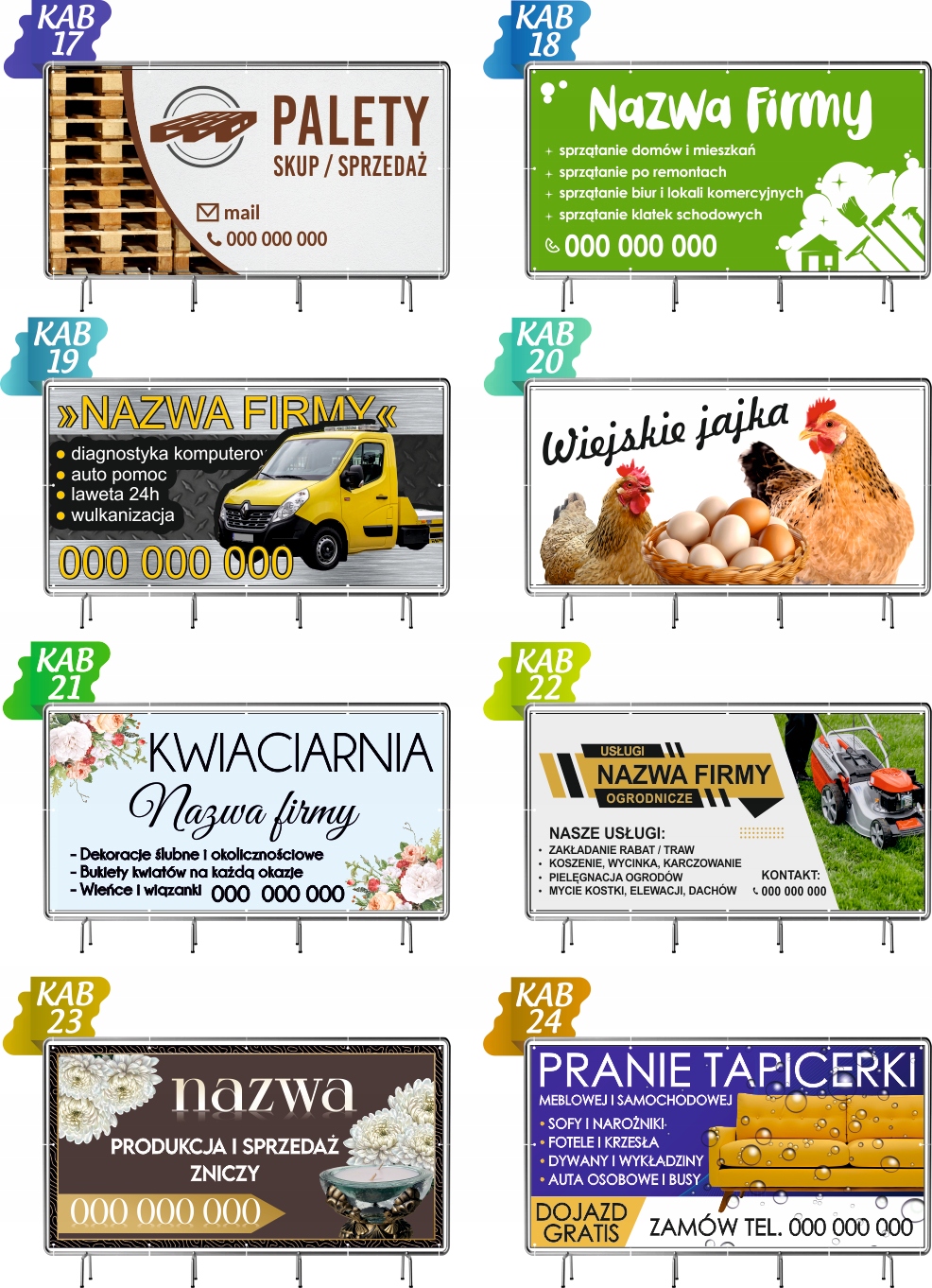 Reklamowy baner budowlany 130x80 - z oczkami i Twoim napisem