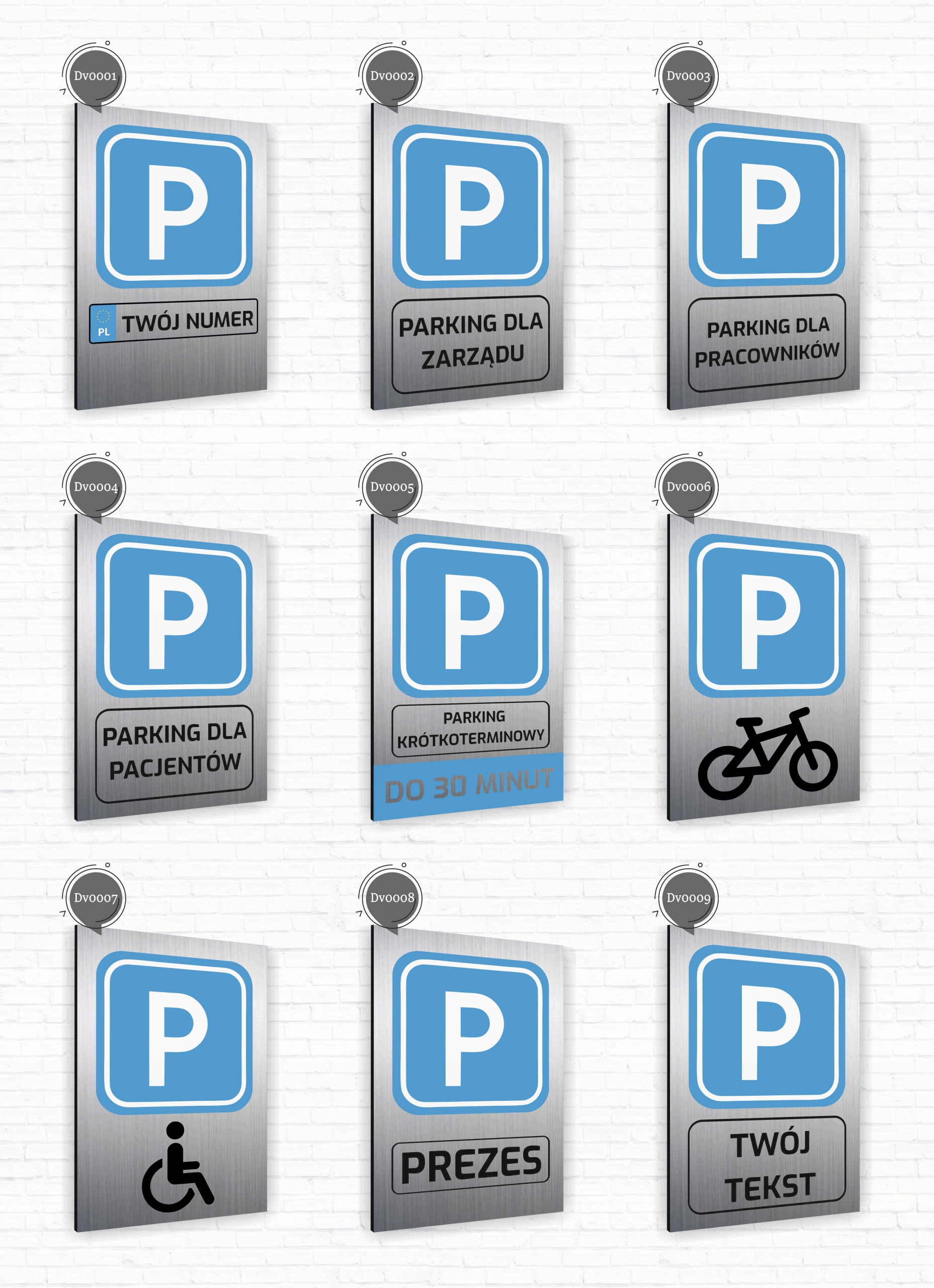 Tabliczka znak informacyjny 40x30 Srebrna PARKING DLA NIEPEŁNOSPRAWNYCH