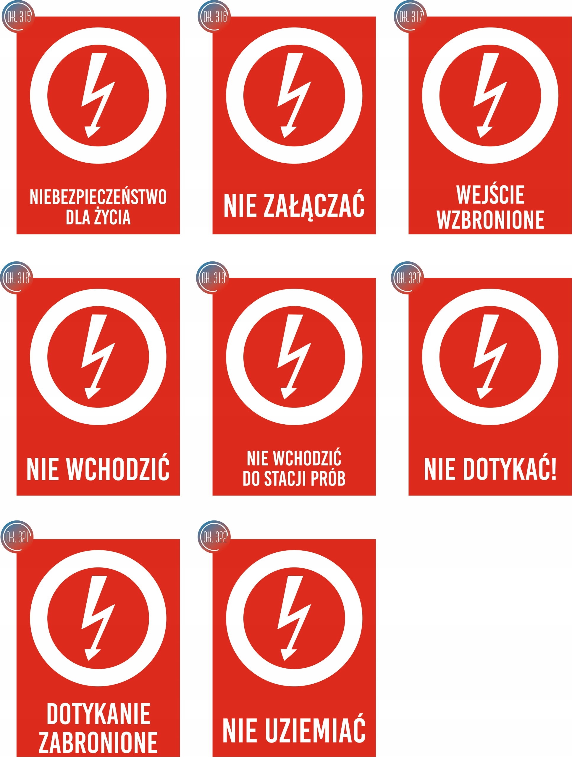 Tablica informacyjna pod napięciem grawer piktogram 20x15 cm dużo wzorów