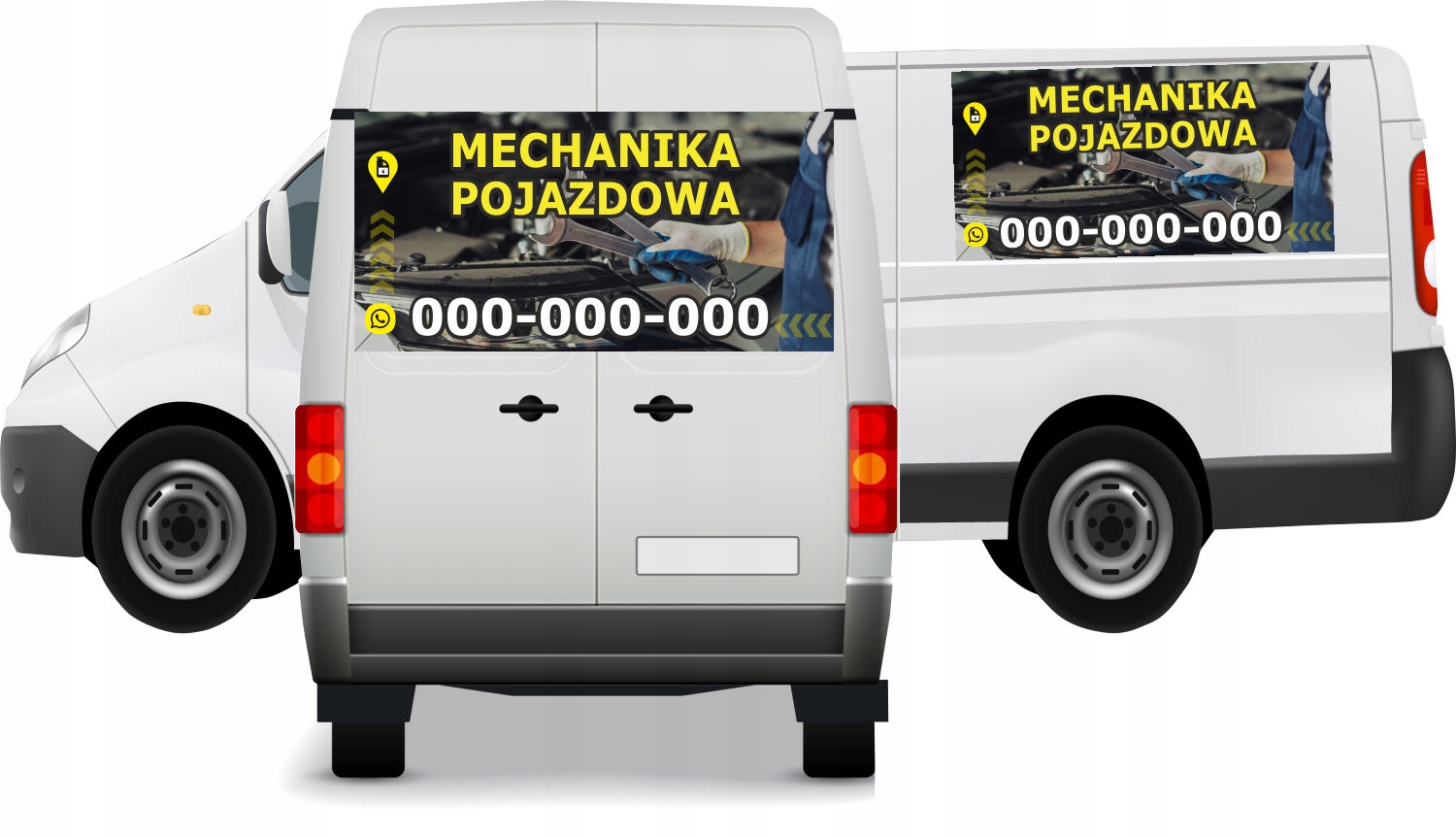 Reklama Naklejka na samochód MECHANIKA TEL